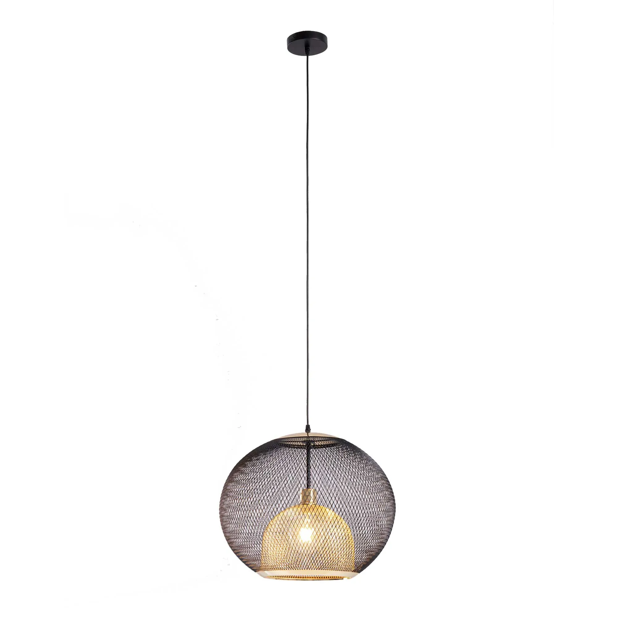 Duo Dome Pendant Light - Black, Metal