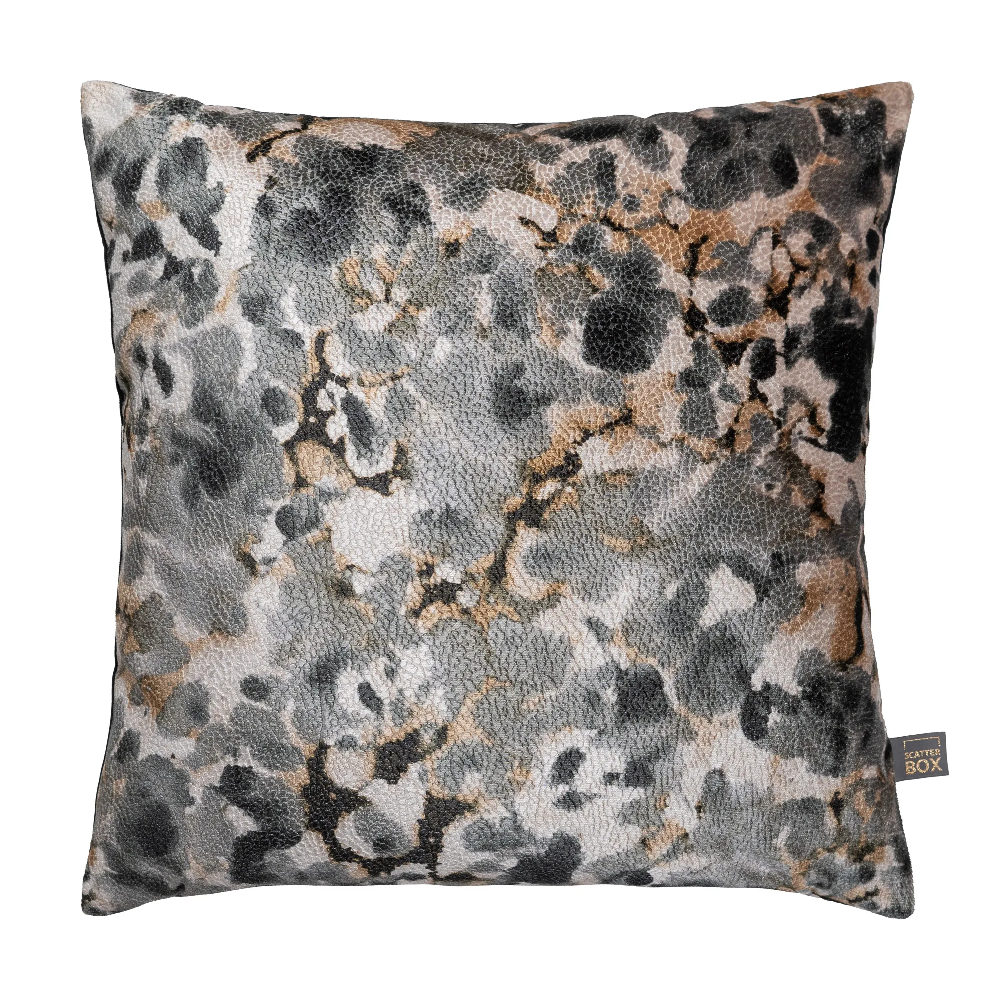 Dusky Bloom Square Cushion - Black, Polyester image