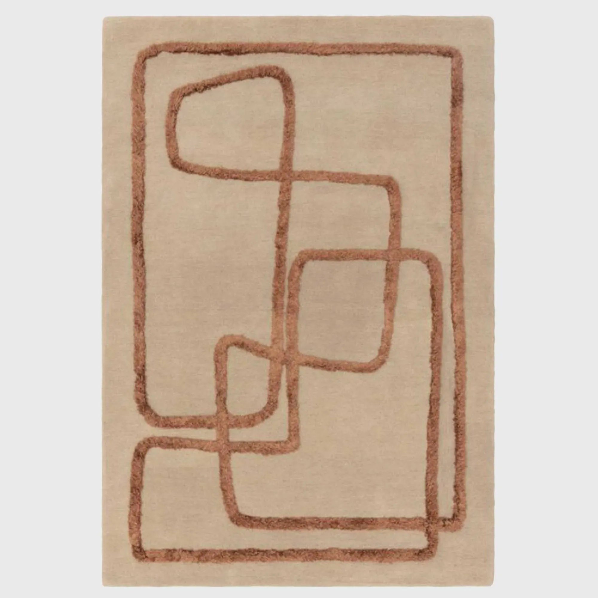 Eclipse Square Rug - Neutral, Wool Blend