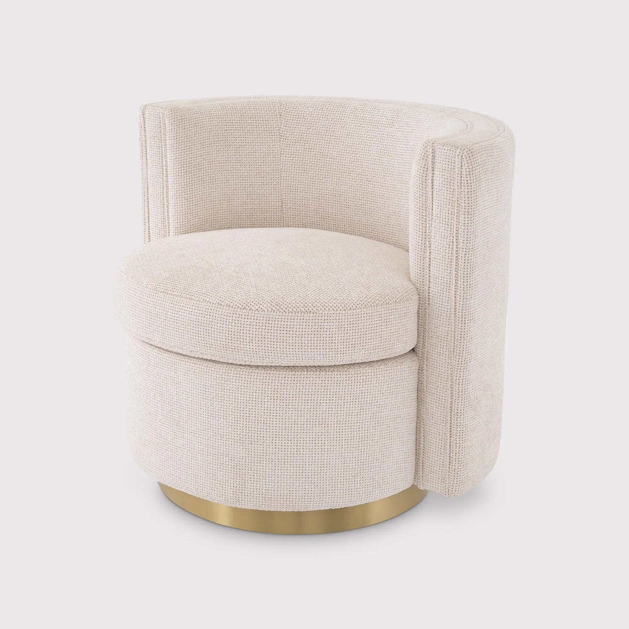 Eichholtz Amanda Lyssa Swivel Armchair - Off-White, Fabric image