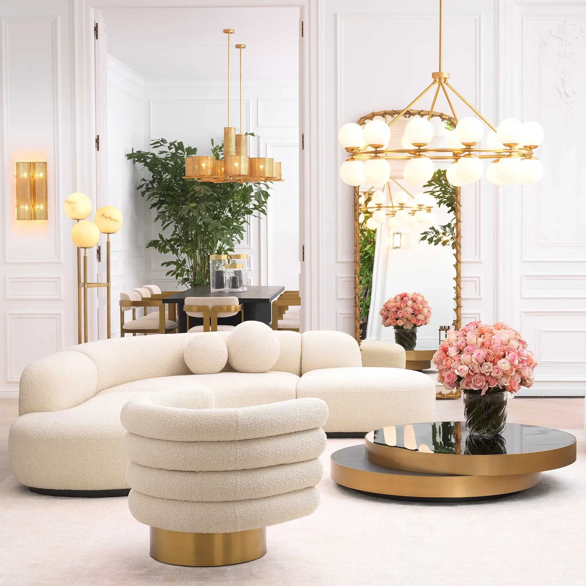 Eichholtz Bjorn Large Modular Sofa - Neutral, Boucle