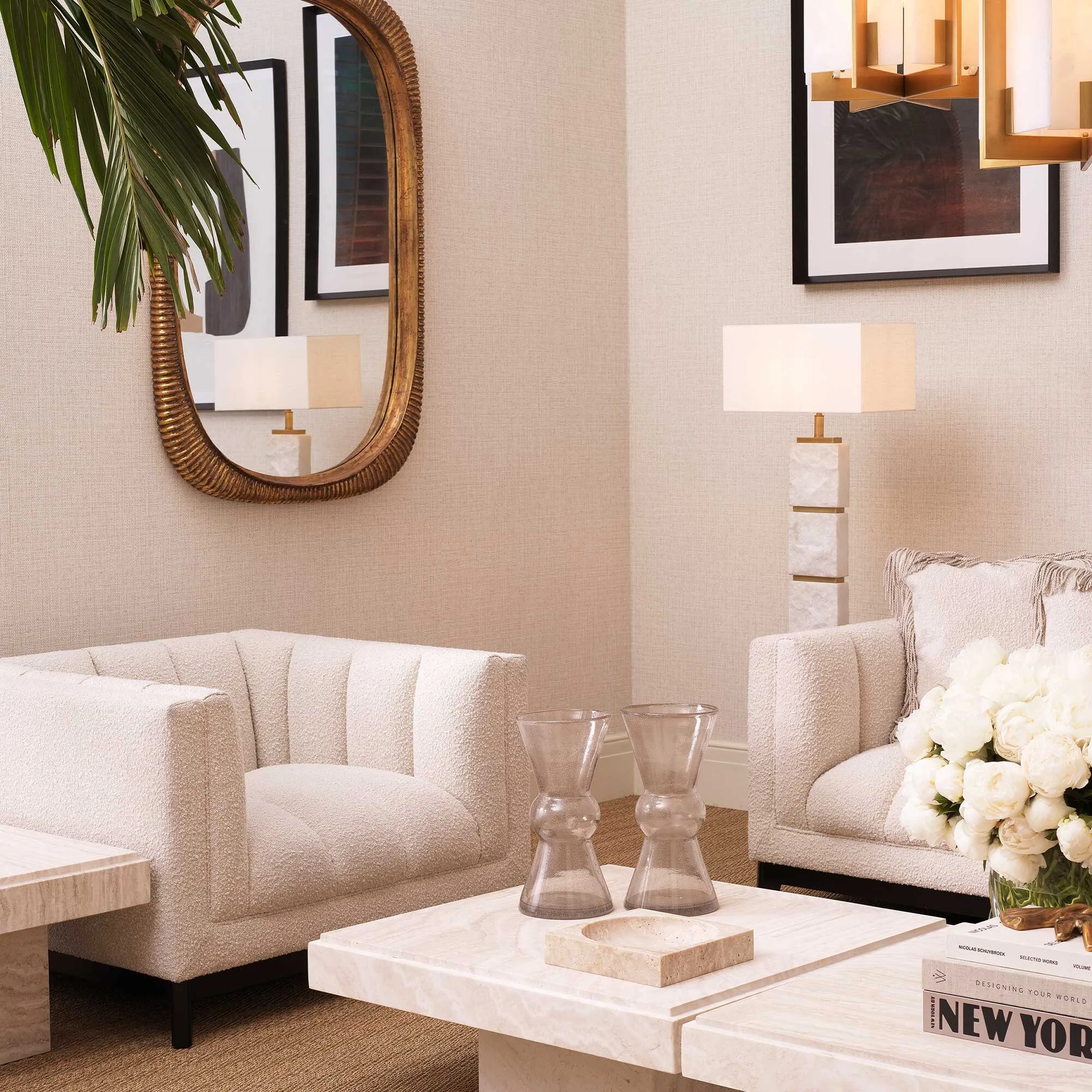 Eichholtz Casimir Square Mirror - Brown, Mahogany Wood