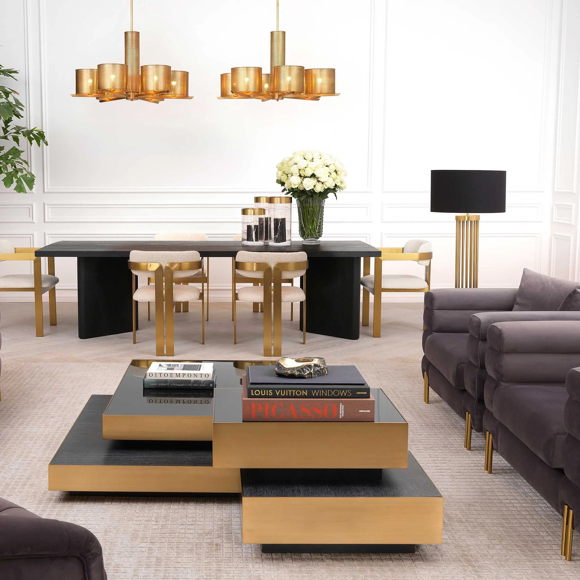 Eichholtz Condo Table Lamp Including Shade - Gold, Metal