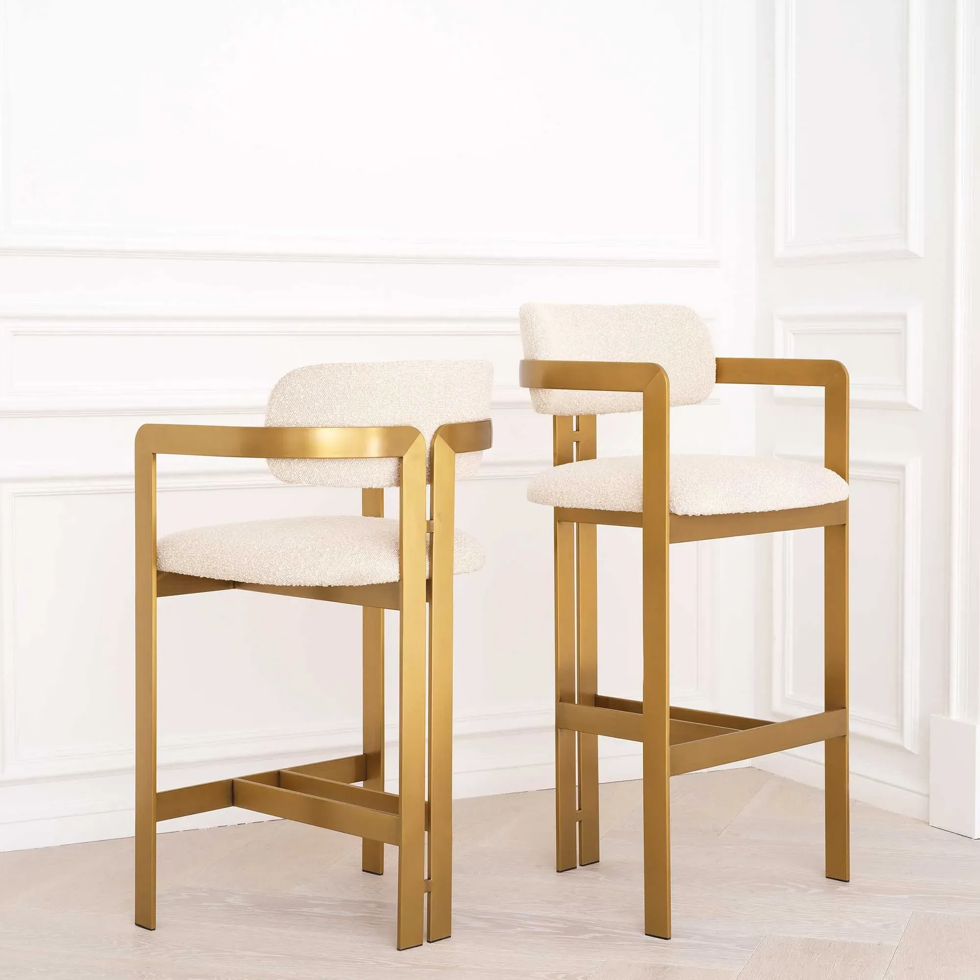 Eichholtz Donato Bar Dining Stool - Neutral, Boucle