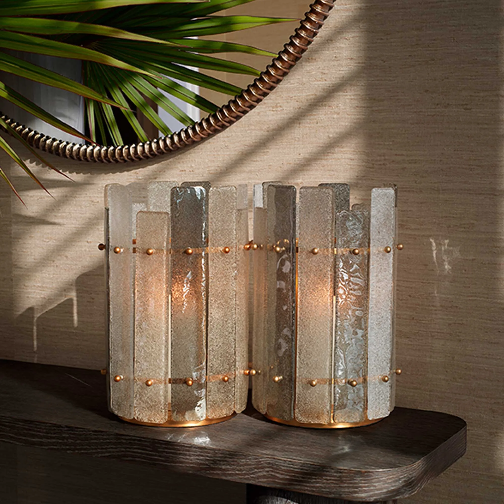 Eichholtz Hurricane Greyson Round - Gold Glass