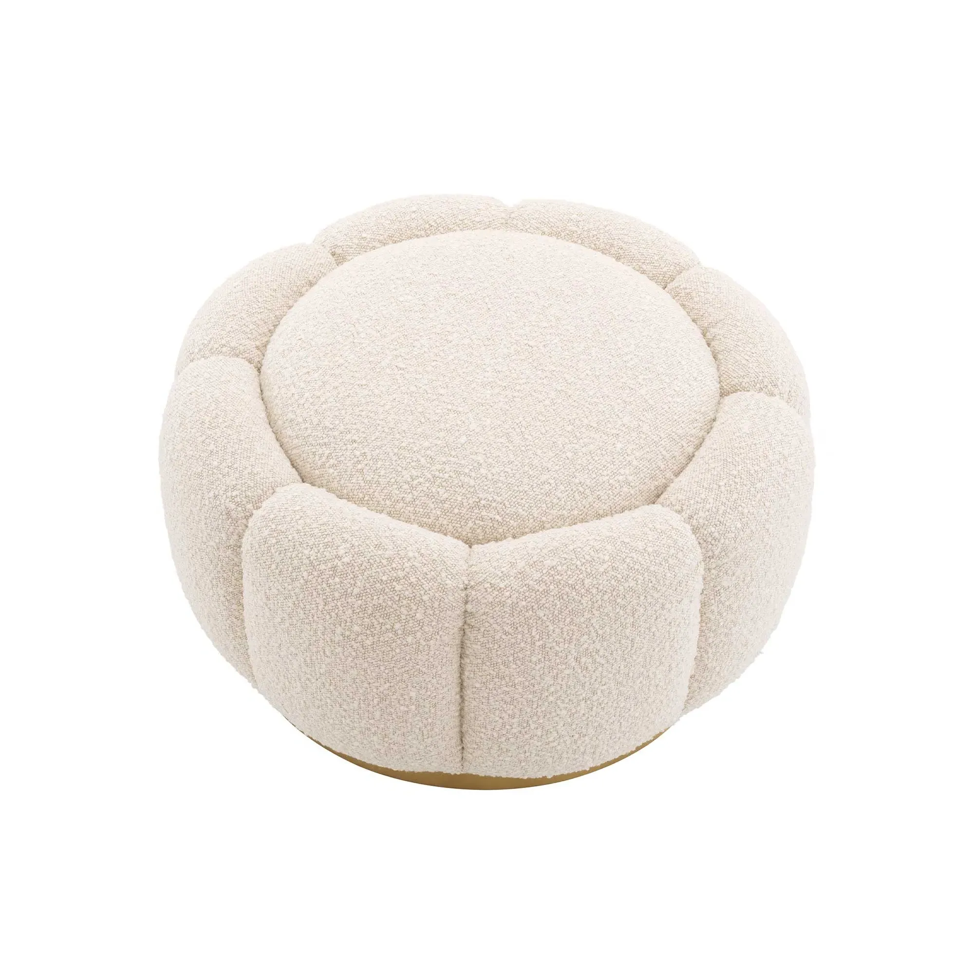 Eichholtz Inger Ottoman - White, Boucle