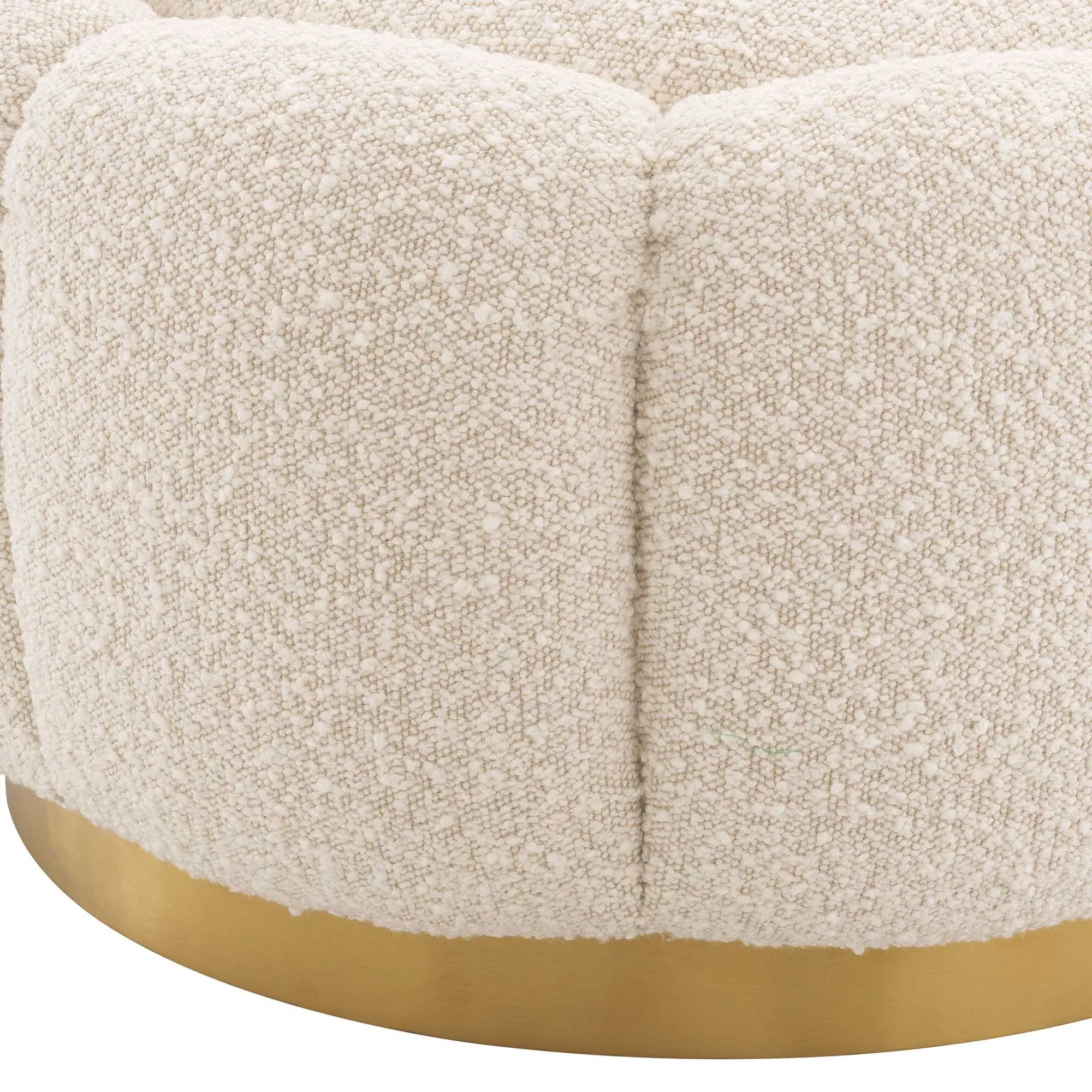 Eichholtz Inger Ottoman - White, Boucle