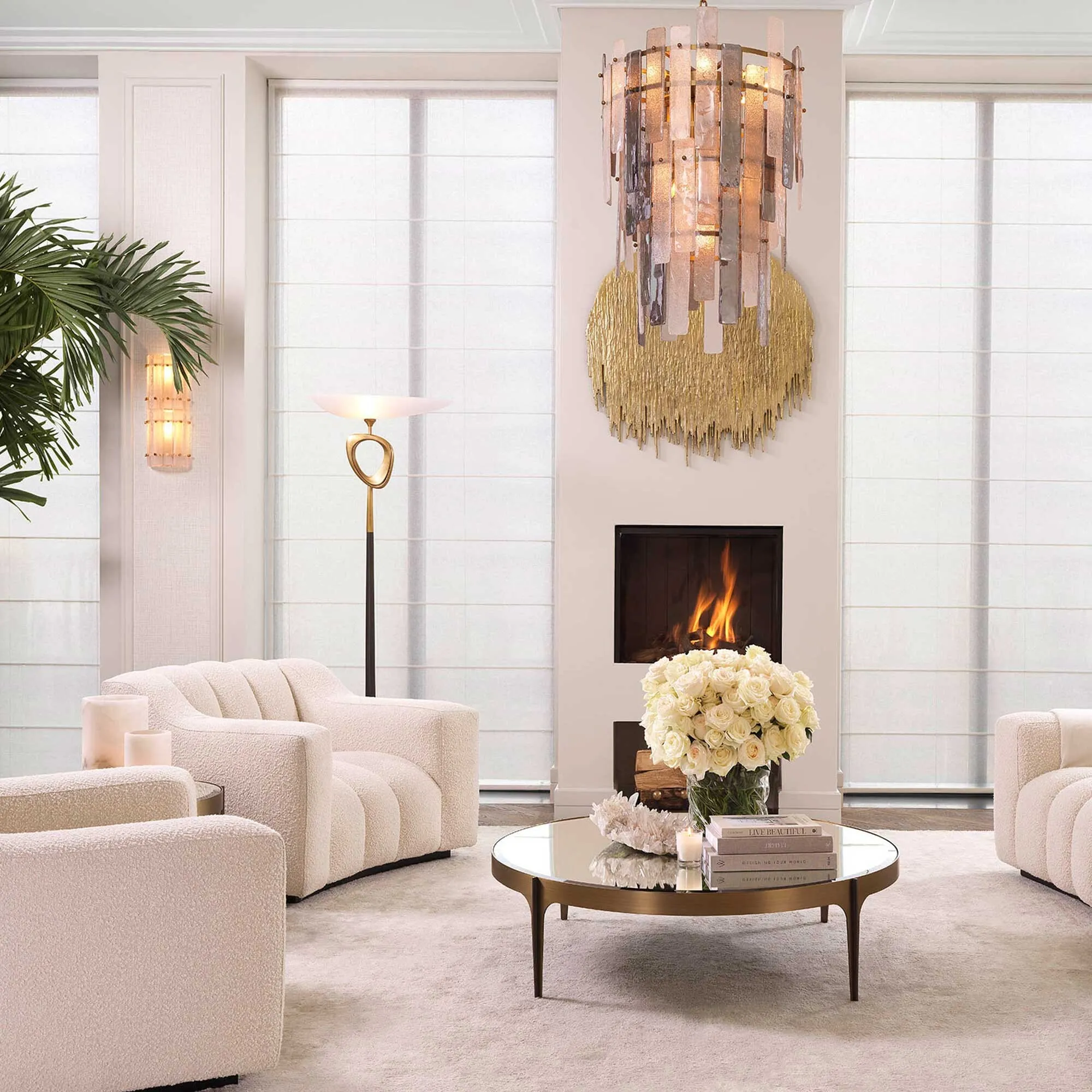 Eichholtz Kelly Armchair - White, Boucle