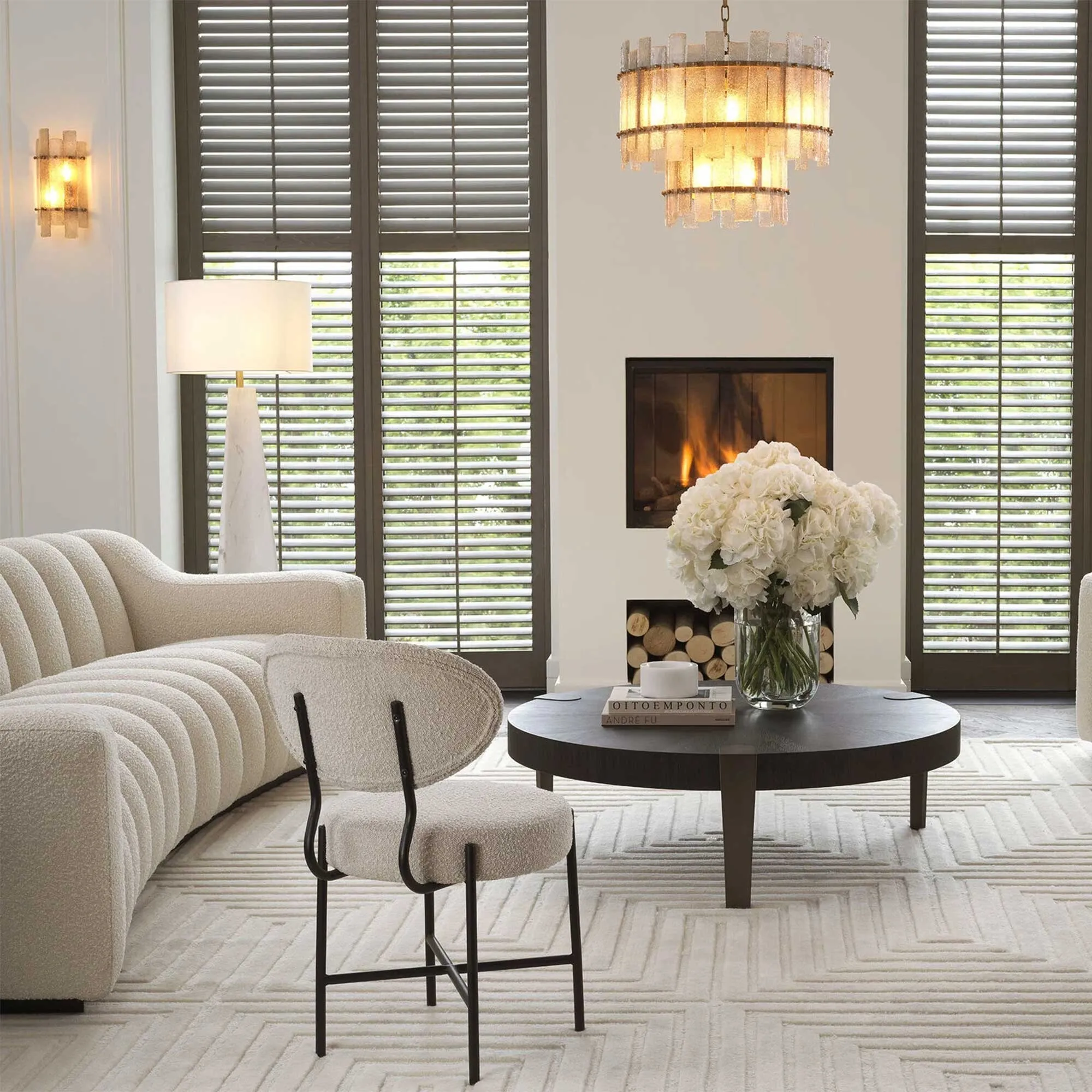 Eichholtz Kelly L-Shaped Sofa - Cream, Boucle