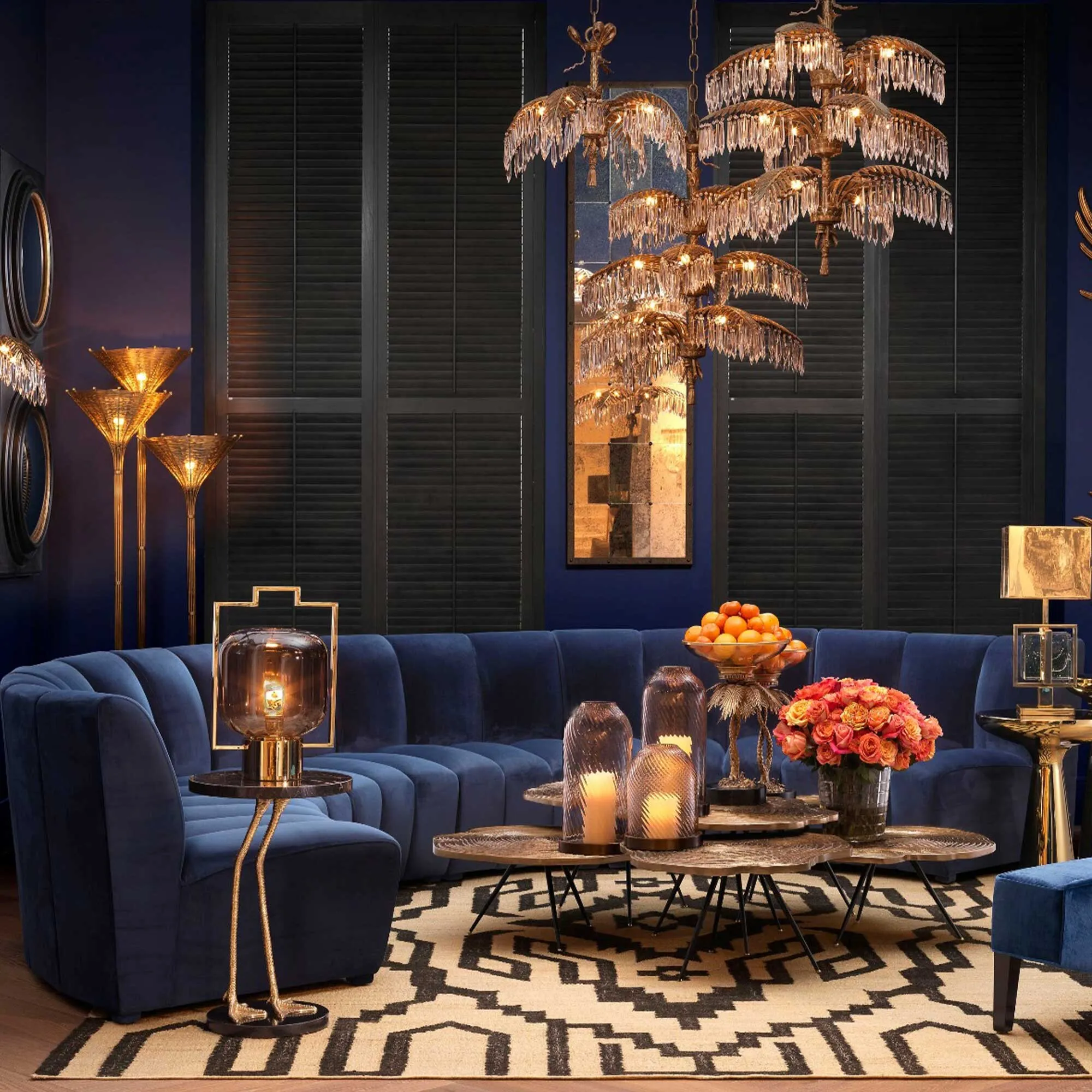 Eichholtz Lando Modular Sofa - Navy, Velvet