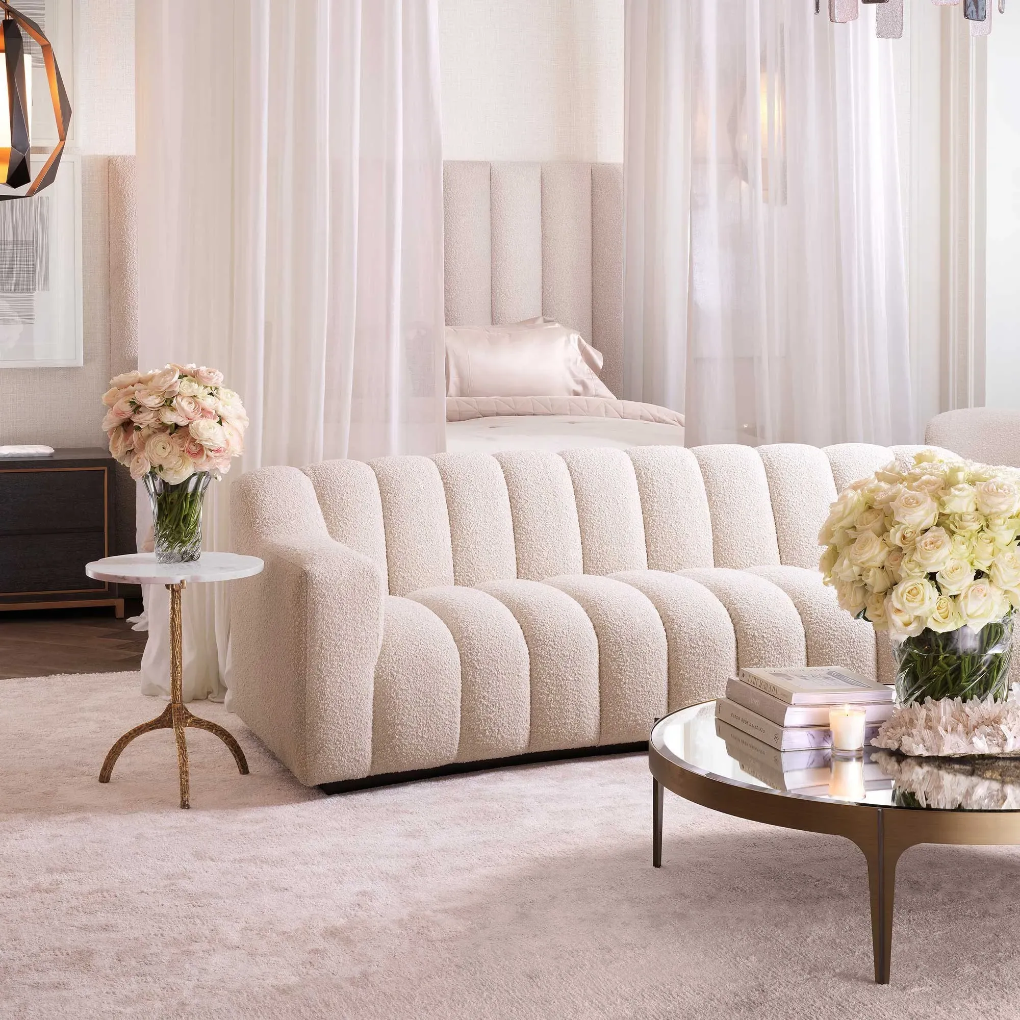 Eichholtz Liam Square Rug - Silver Sand, Viscose Blend