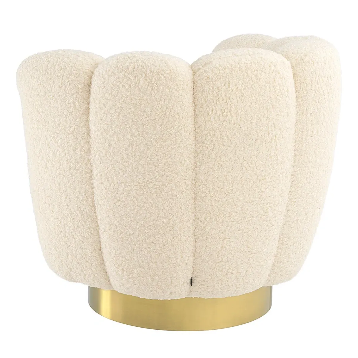 Eichholtz Mirage Swivel Armchair - White, Faux Shearling