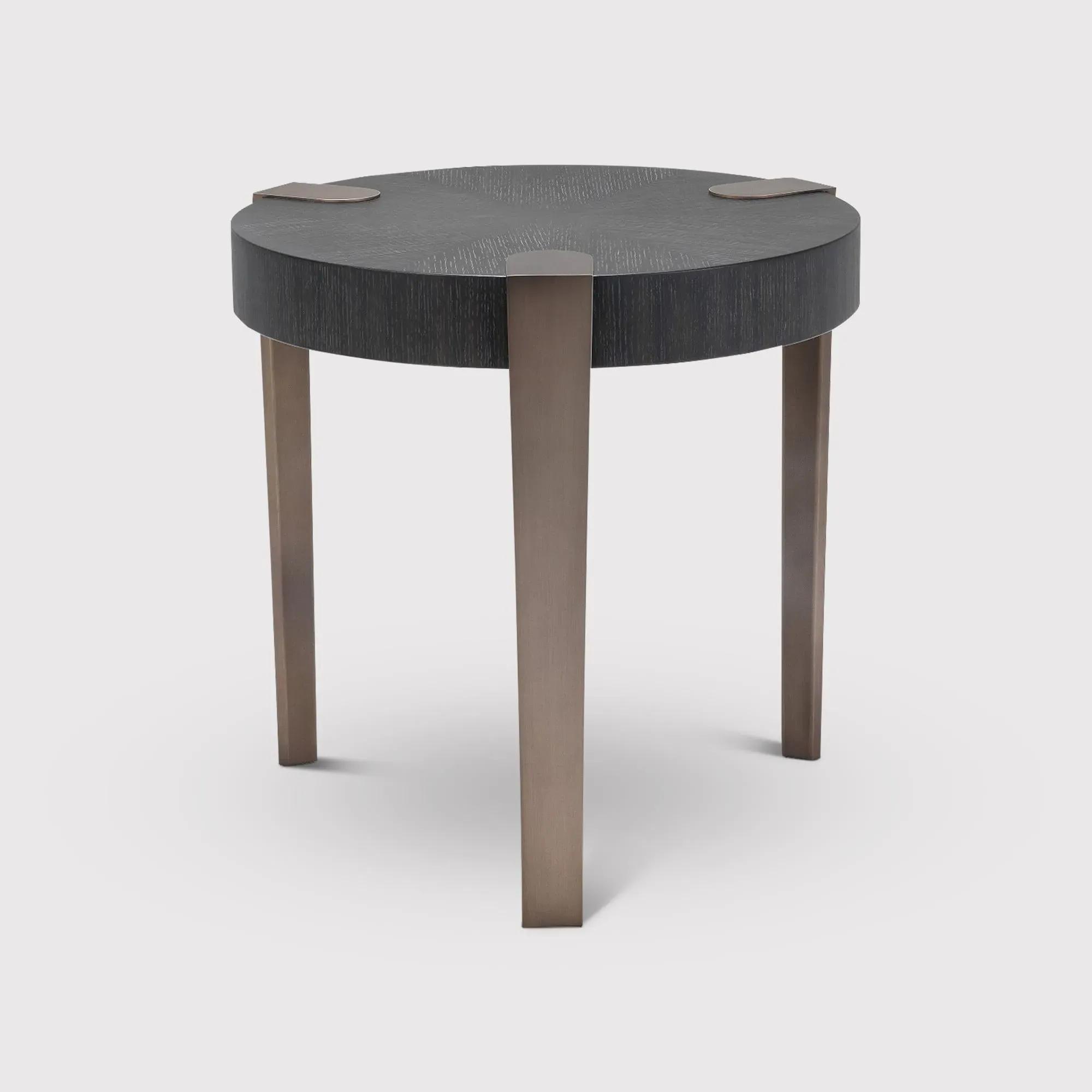 Eichholtz Oxnard Round Side Table - Charcoal Grey, Oak Veneer image