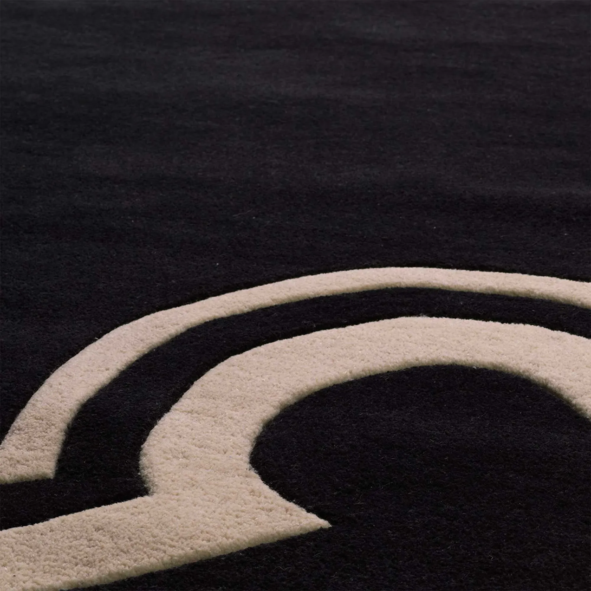 Eichholtz Palazzo Round Carpet - Black, Wool