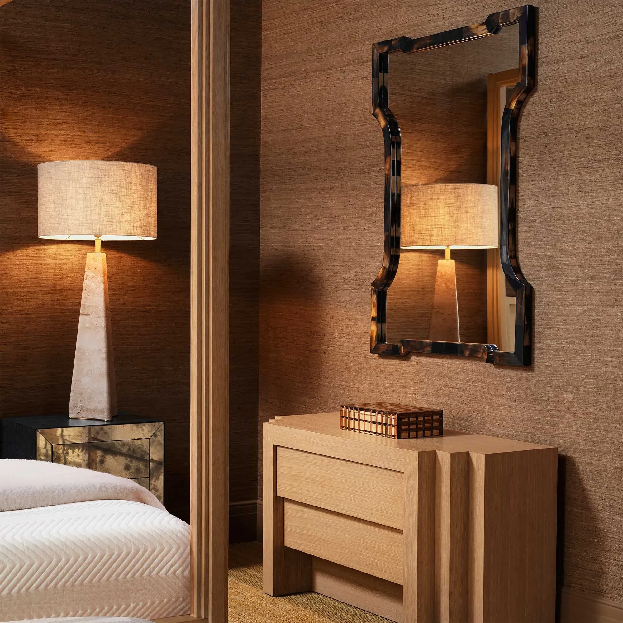 Eichholtz Scalamance Square Mirror - Brown, Buffalo Horn