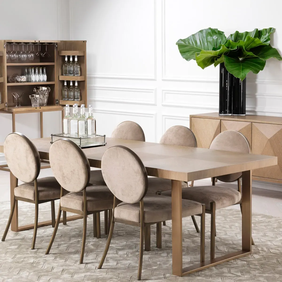 Eichholtz Scribe Dining Chair - Neutral, Velvet