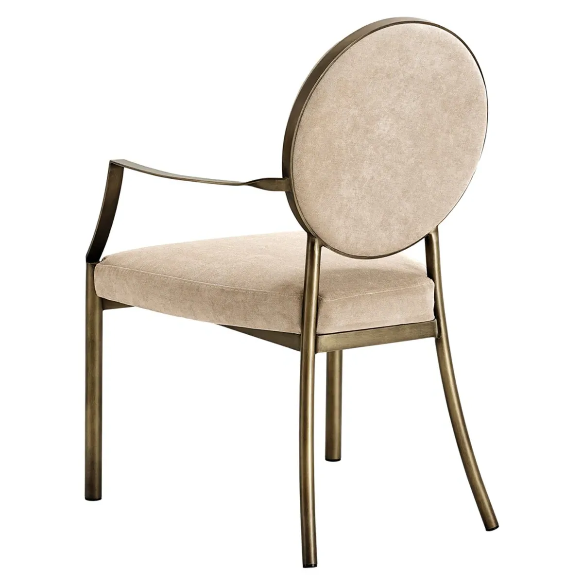 Eichholtz Scribe Dining Chair with Arms - Neutral, Velvet