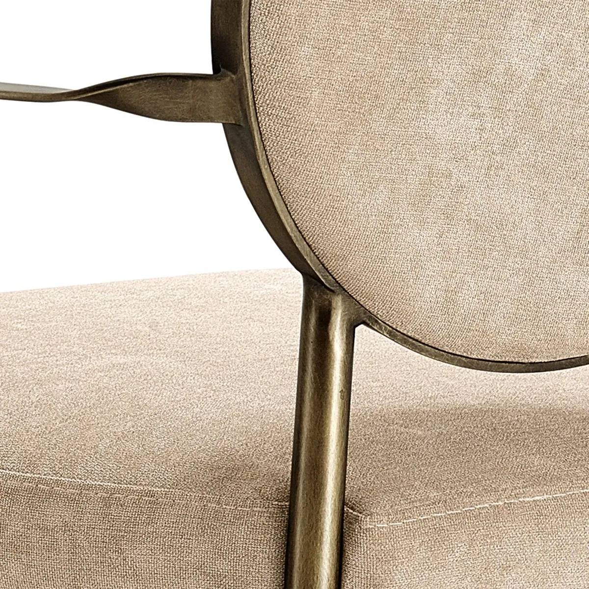 Eichholtz Scribe Dining Chair with Arms - Neutral, Velvet