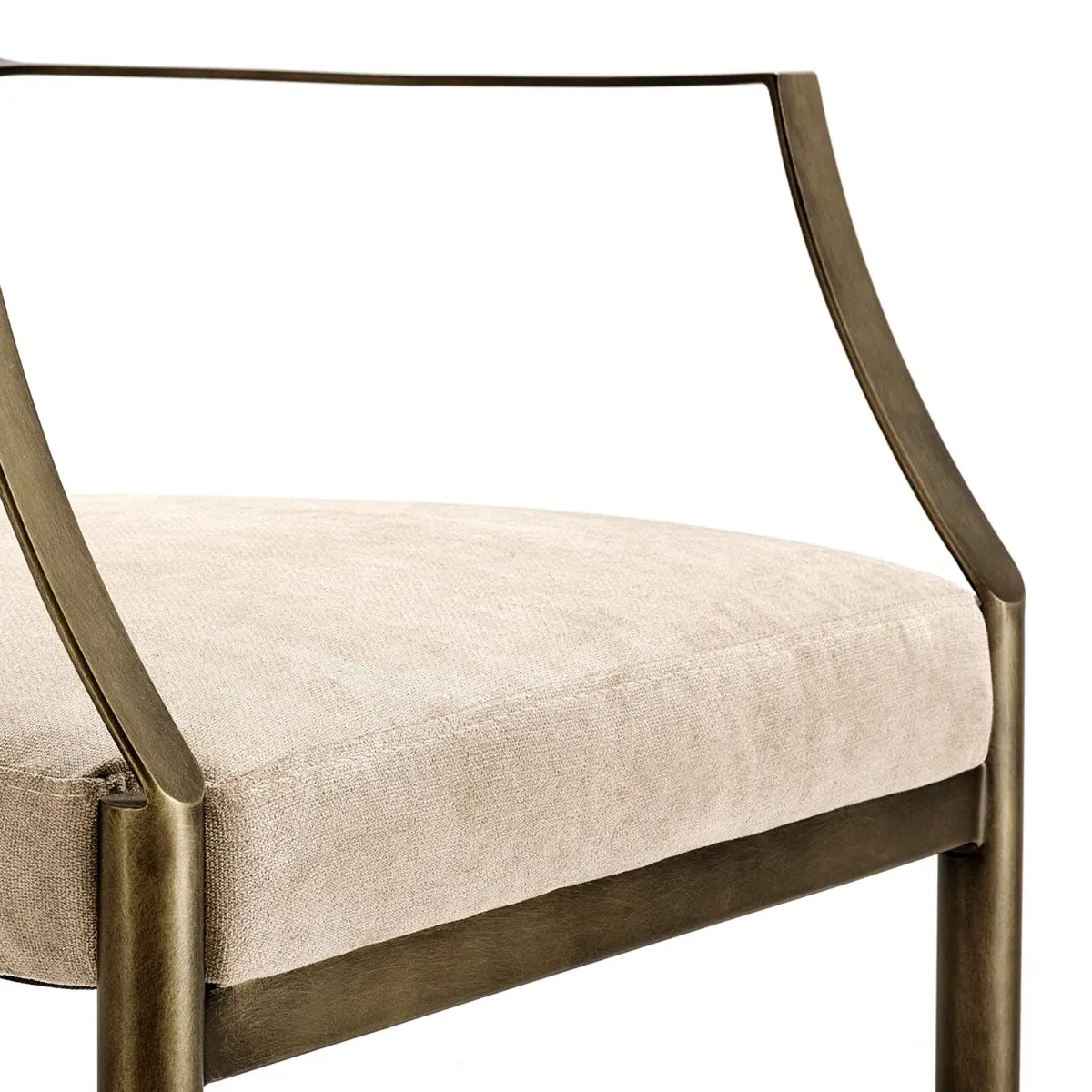 Eichholtz Scribe Dining Chair with Arms - Neutral, Velvet