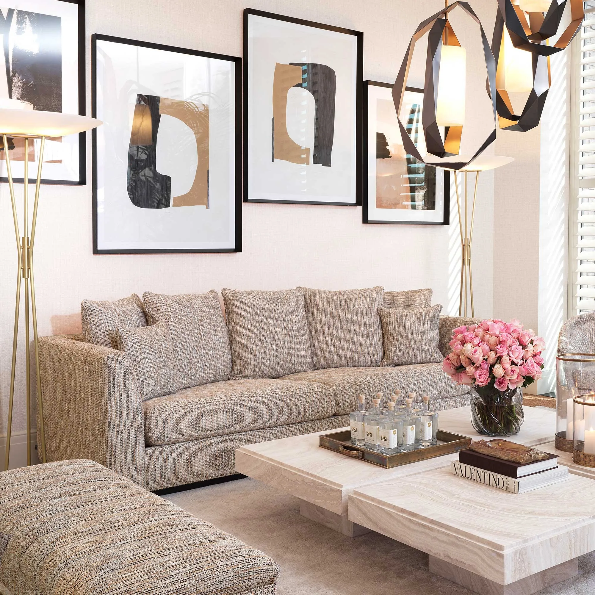 Eichholtz Taylor Mademoiselle Sofa - Beige, Fabric