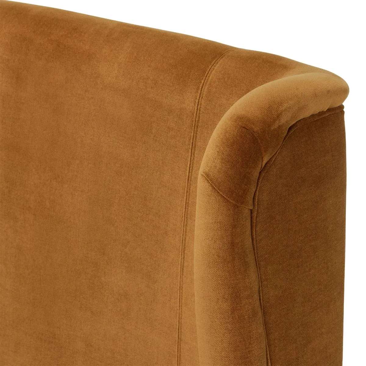 Elara Double Bed Frame - Orange, Velvet