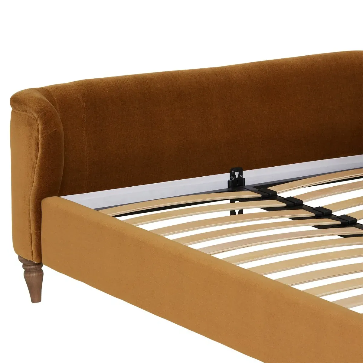 Elara Super King Bed Frame - Orange, Velvet