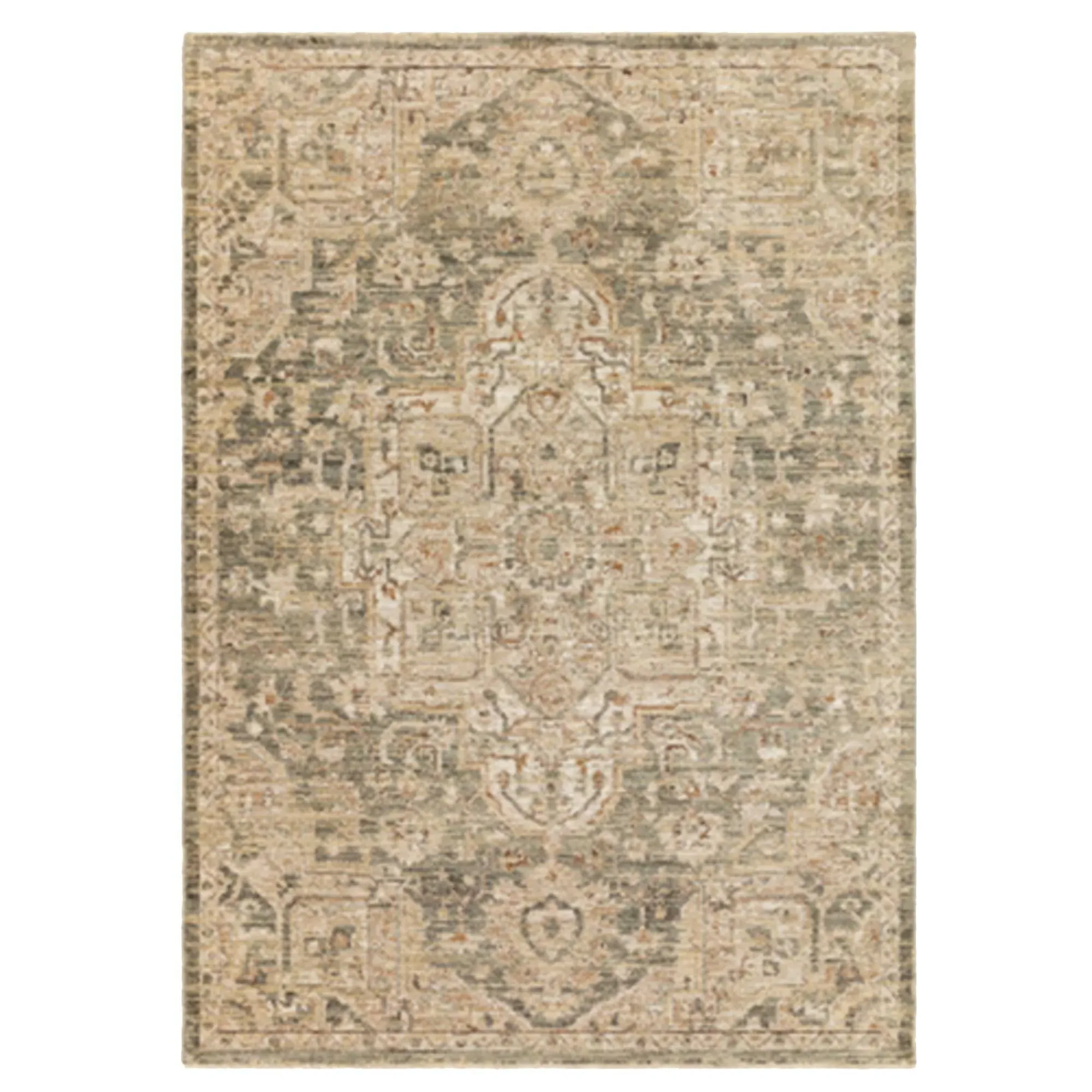 Elaris Abstract Green Square Rug - Green, Polyester image