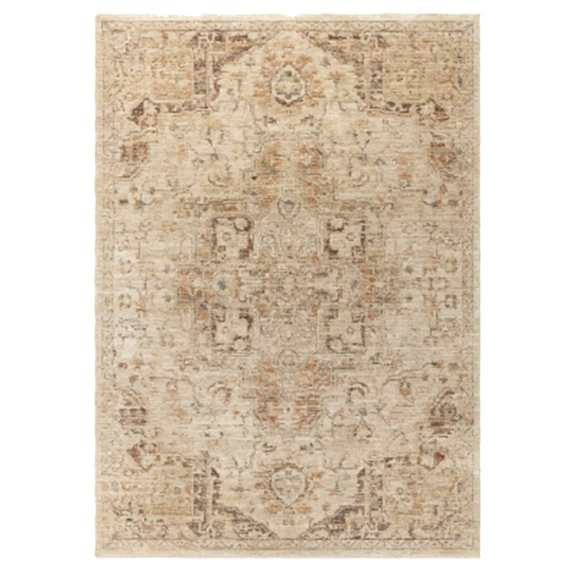 Elaris Abstract Rust Square Rug - Orange, Polyester image