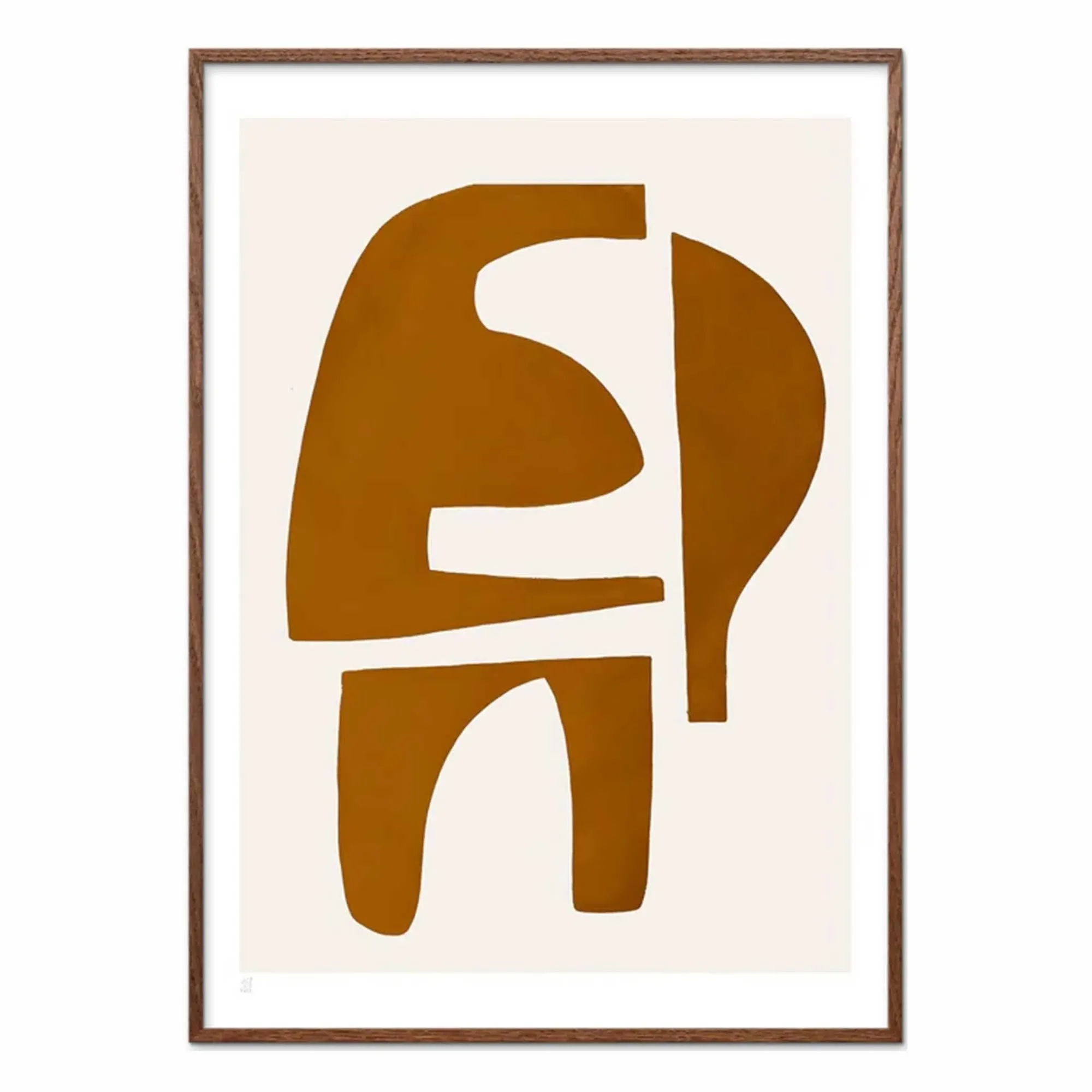 Elements Square Framed Print - Neutral, Wood product