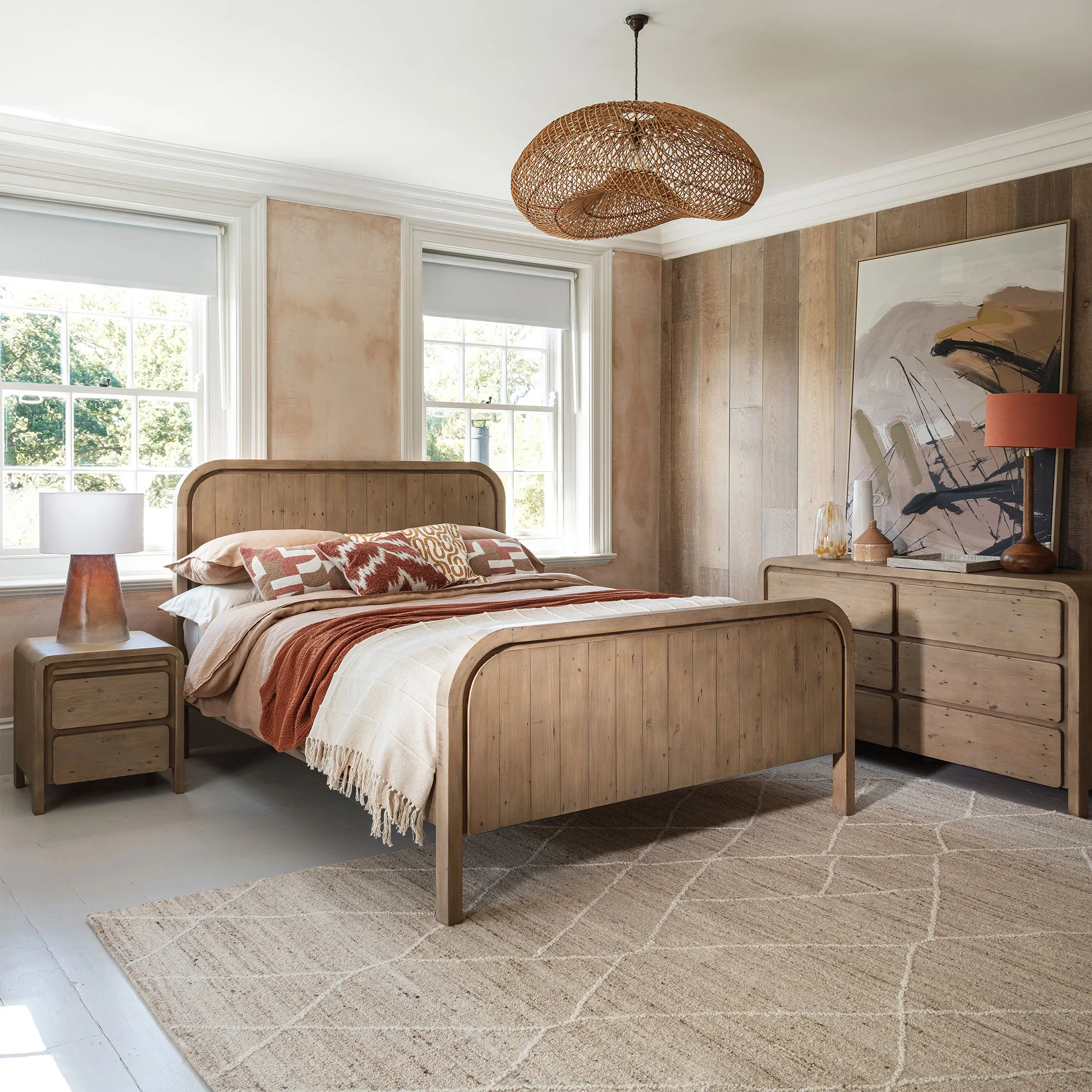 Elin Square Rug - Natural, Wool