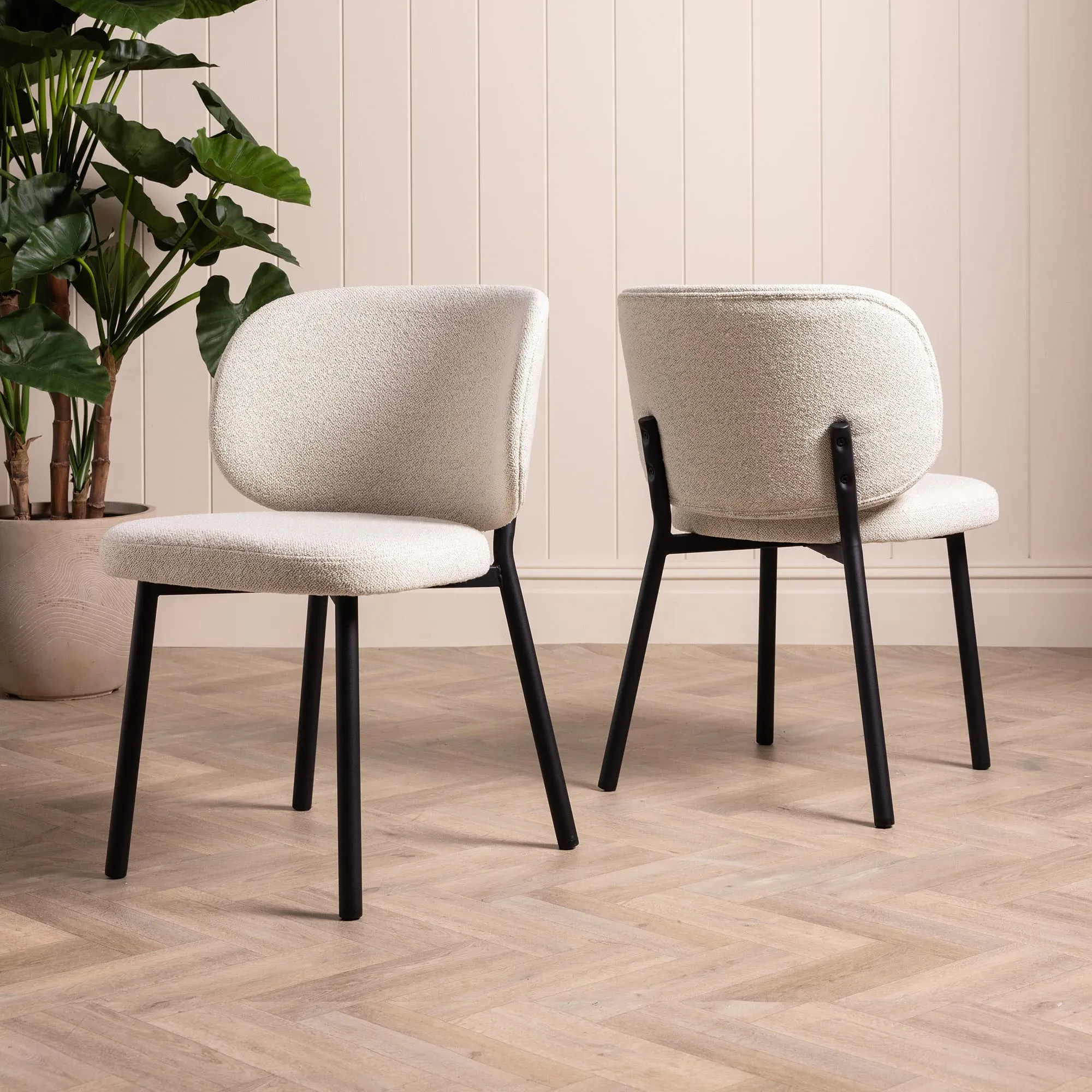 Elodie Dining Chair - Neutral, Boucle image