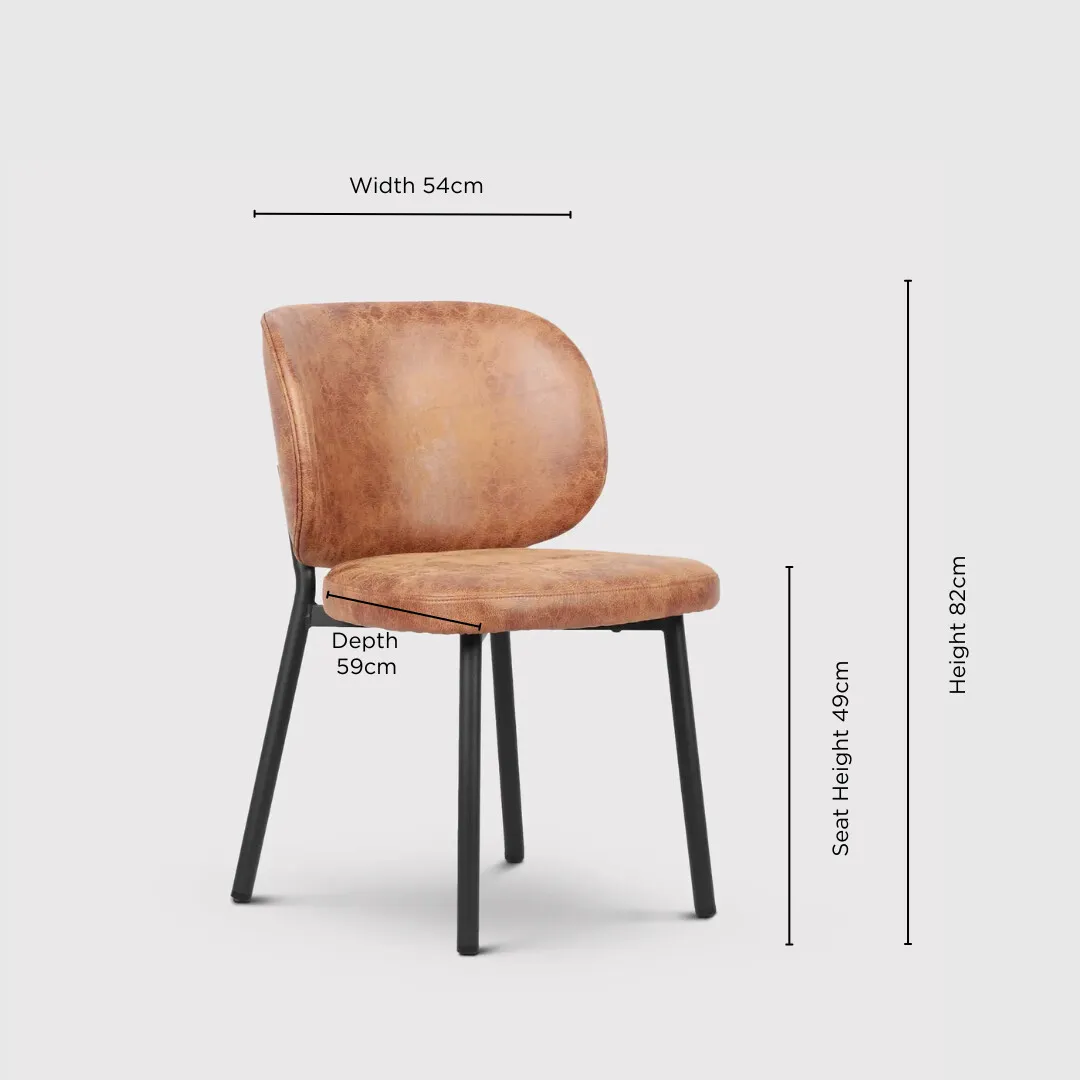 Elodie Dining Chair - Neutral, Fabric