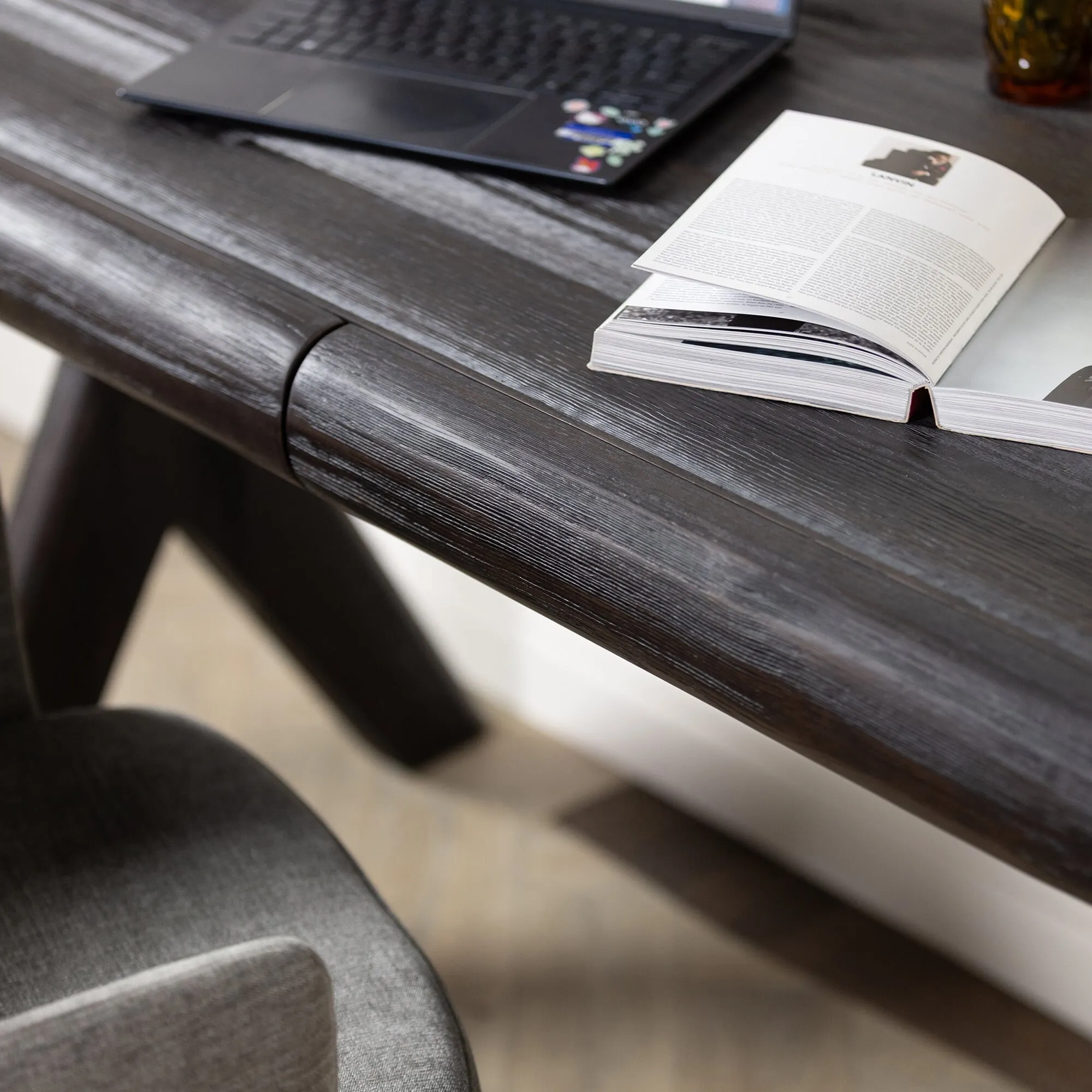 Elstow Desk - Brown, Pine Wood
