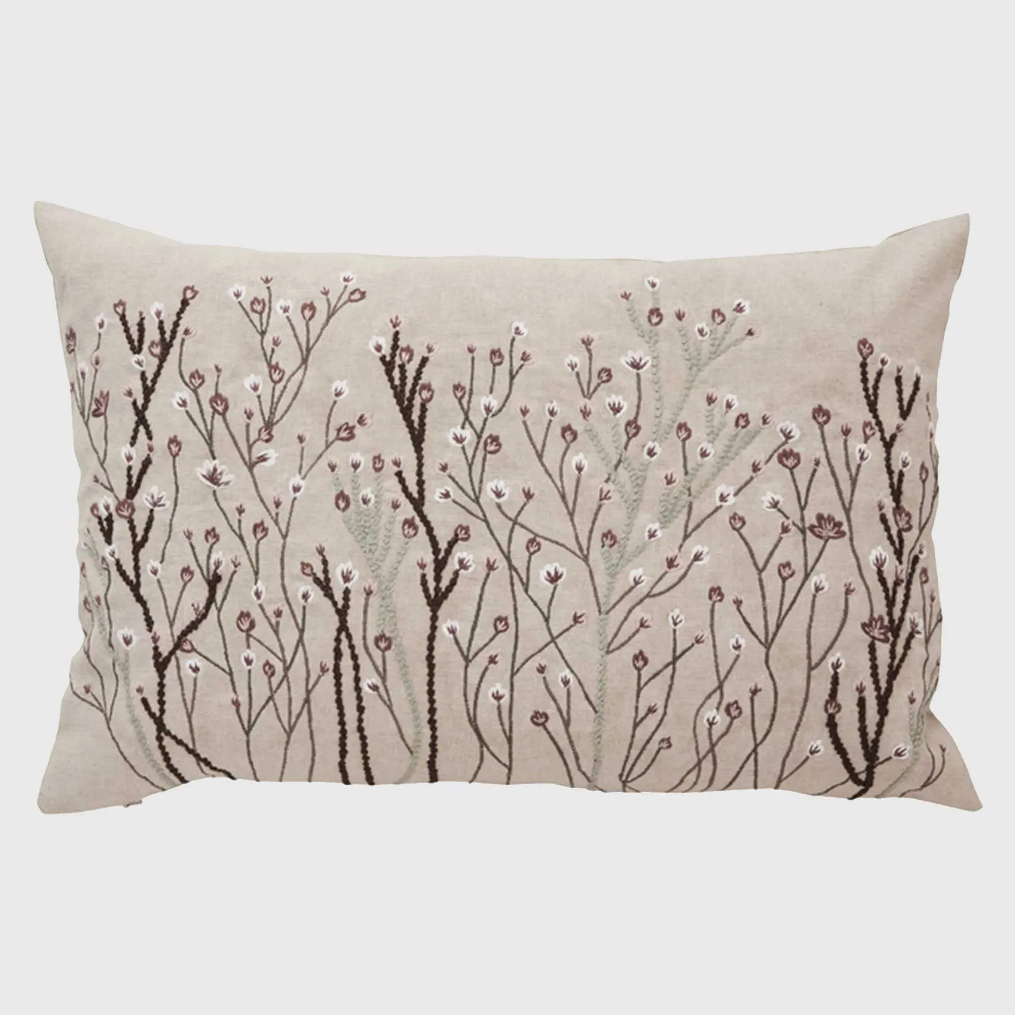 Embroidered Meadow Square Cushion - Cotton image