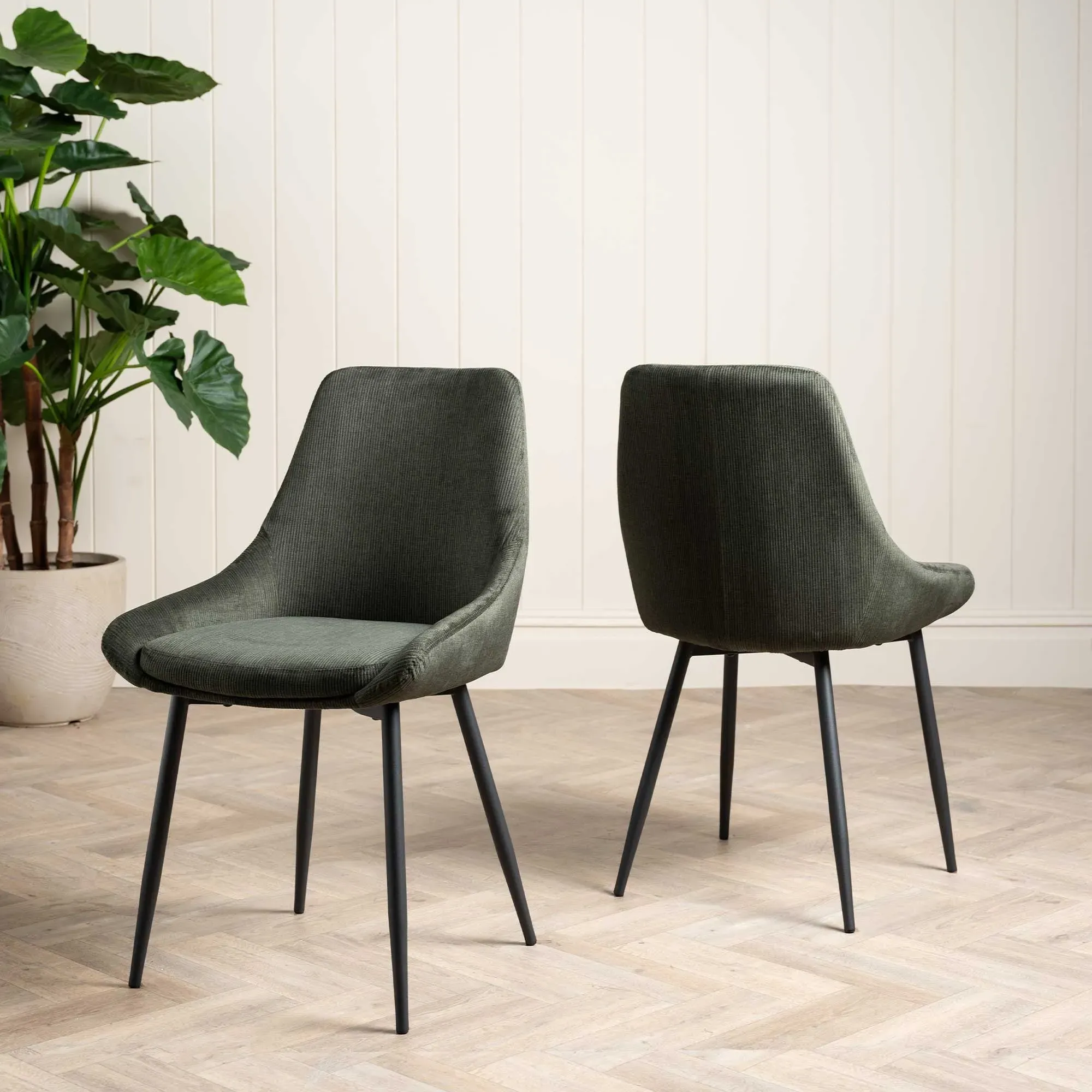Emmett Dining Chair - Green, Fabric