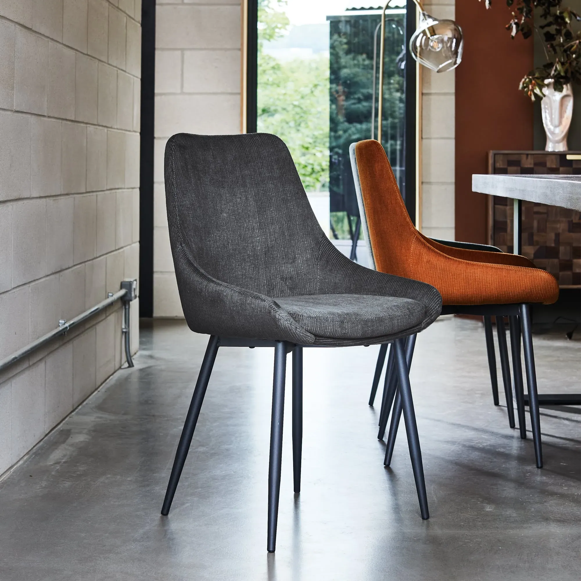 Emmett Dining Chair - Grey, Fabric