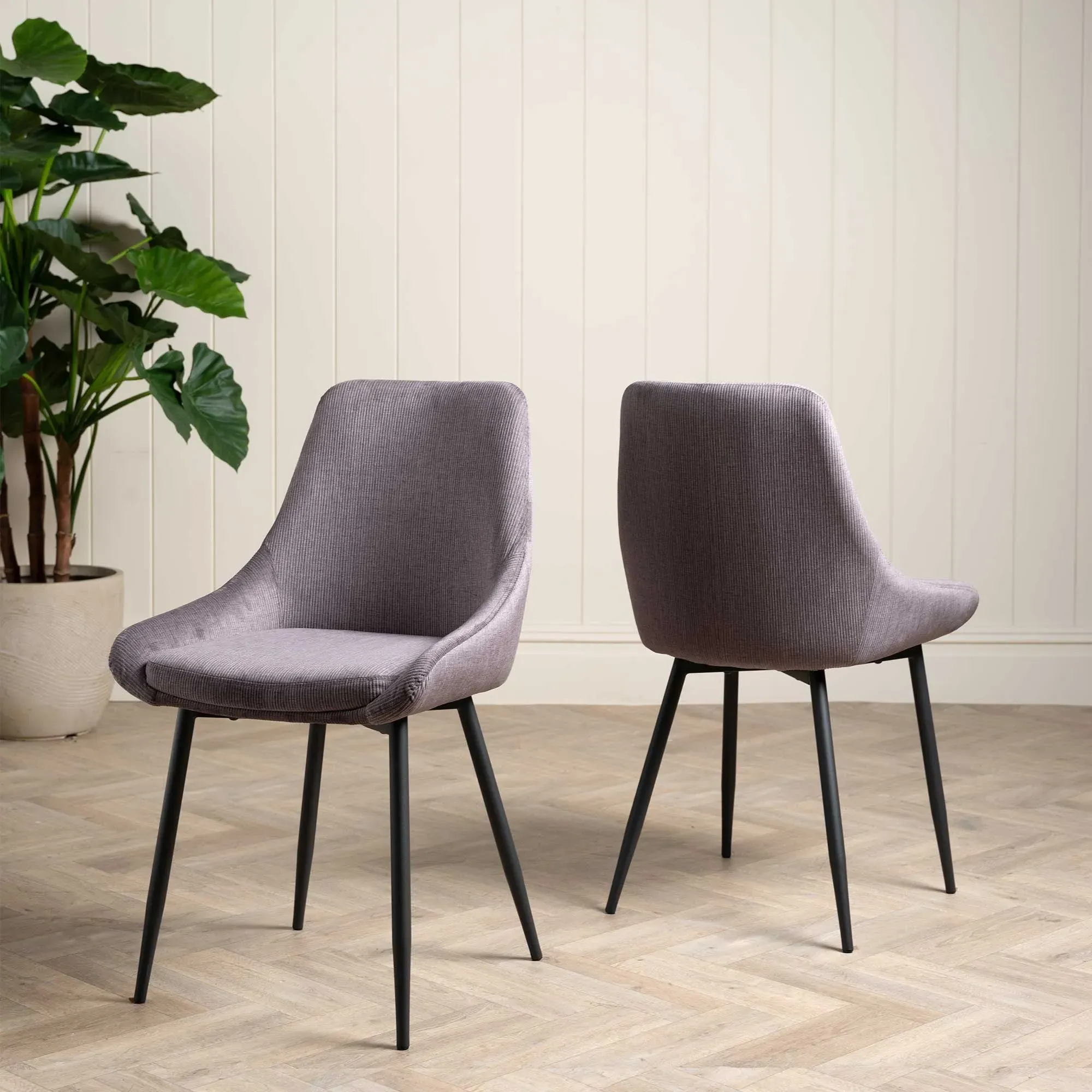 Emmett Dining Chair - Grey, Fabric