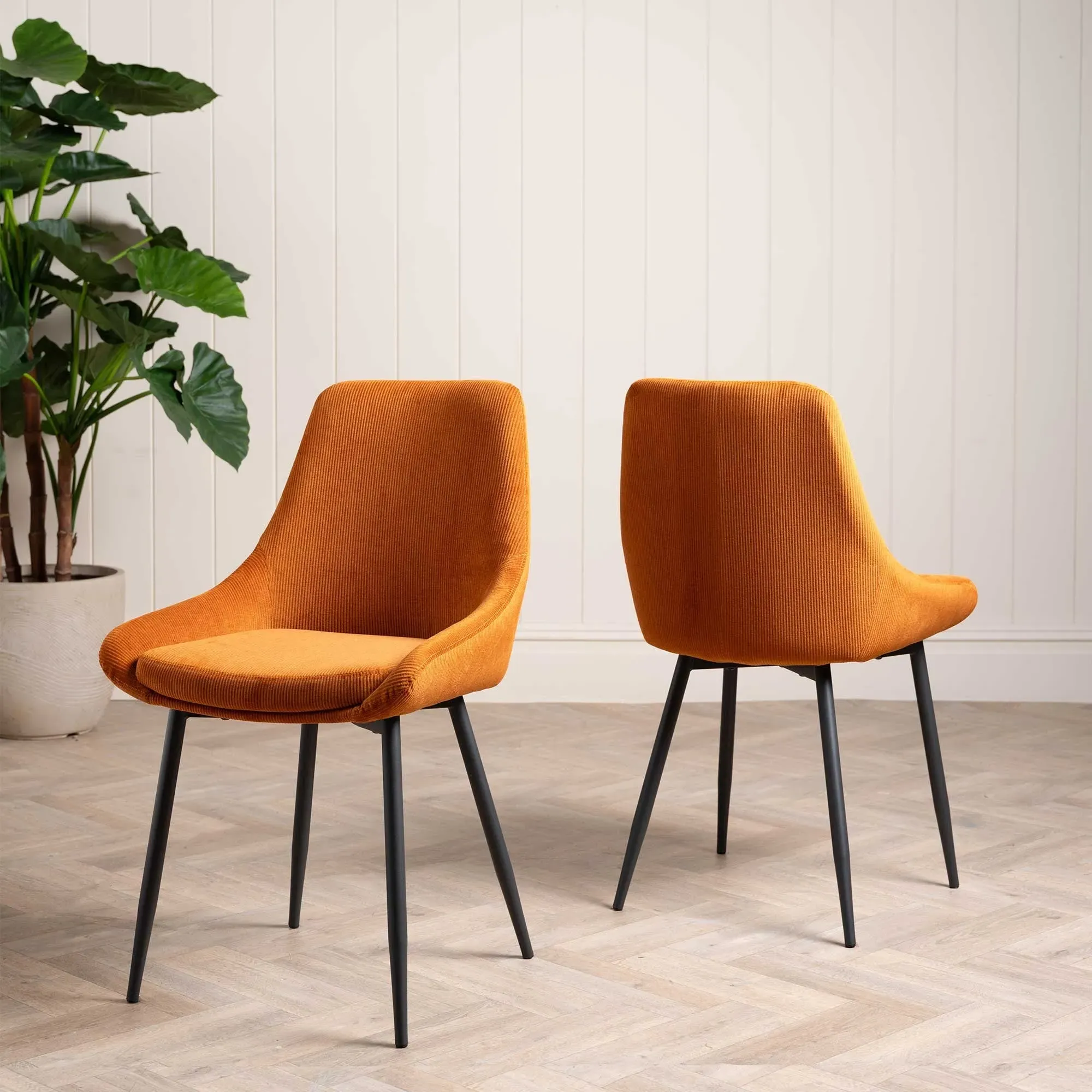 Emmett Dining Chair - Orange, Fabric