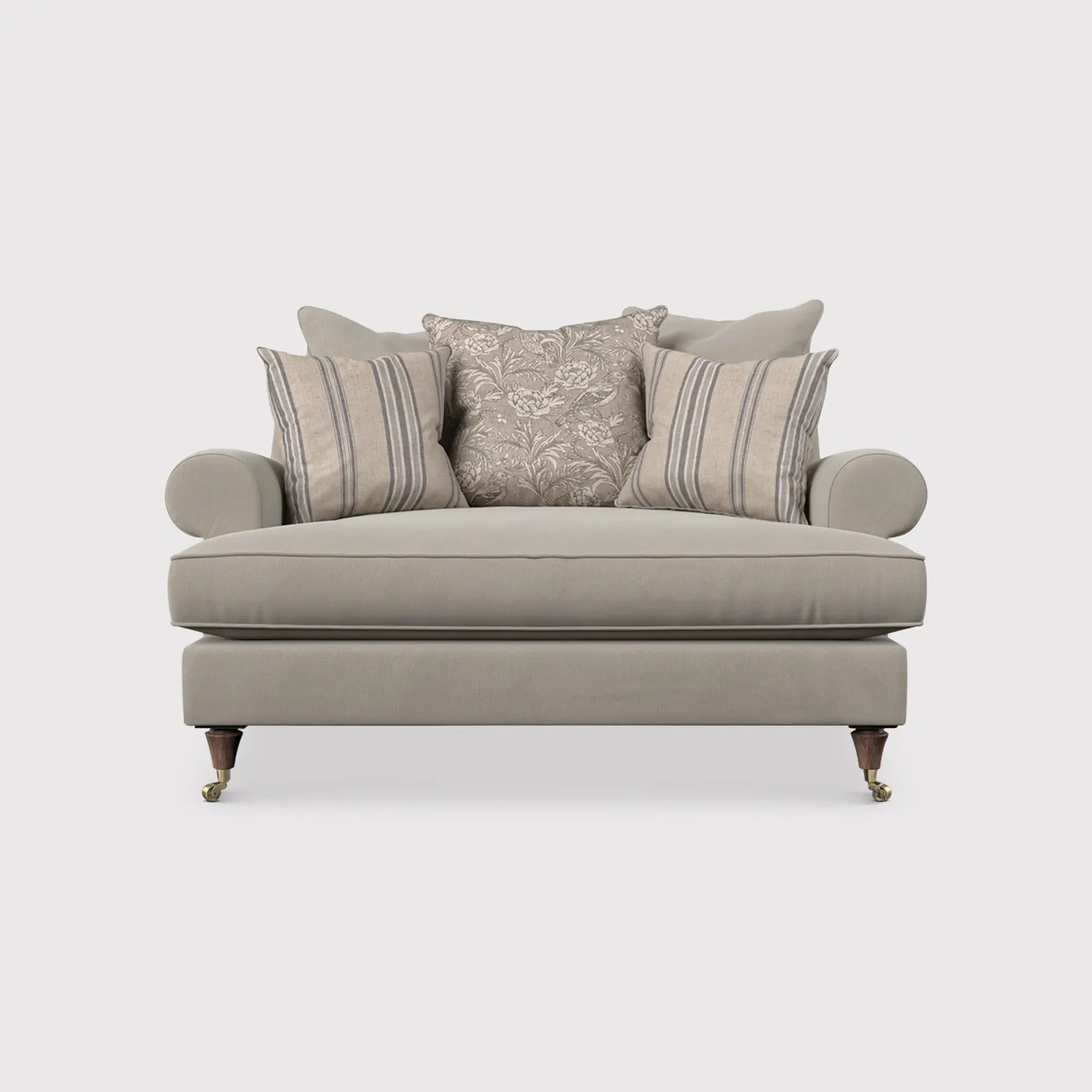 English Heritage Finch Cuddler Chair with Pillow Back - Brown