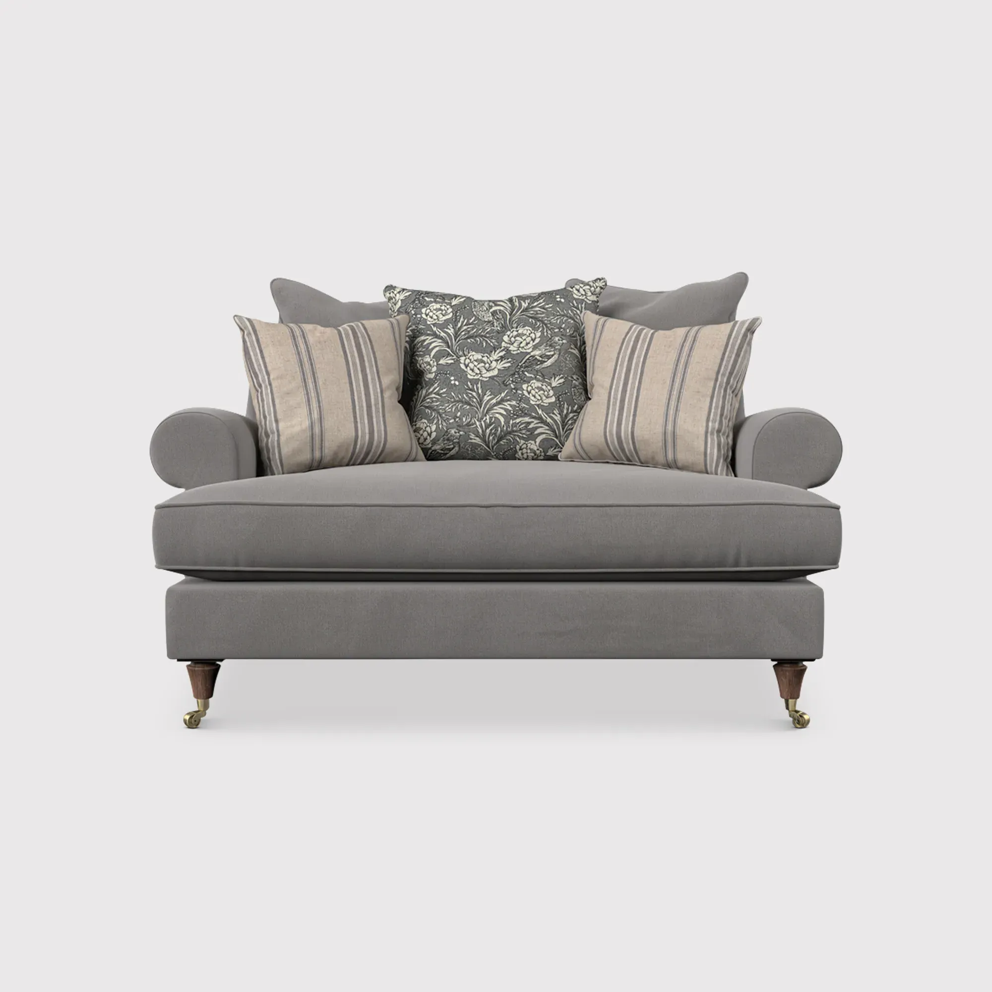 English Heritage Finch Cuddler Chair with Pillow Back - Grey