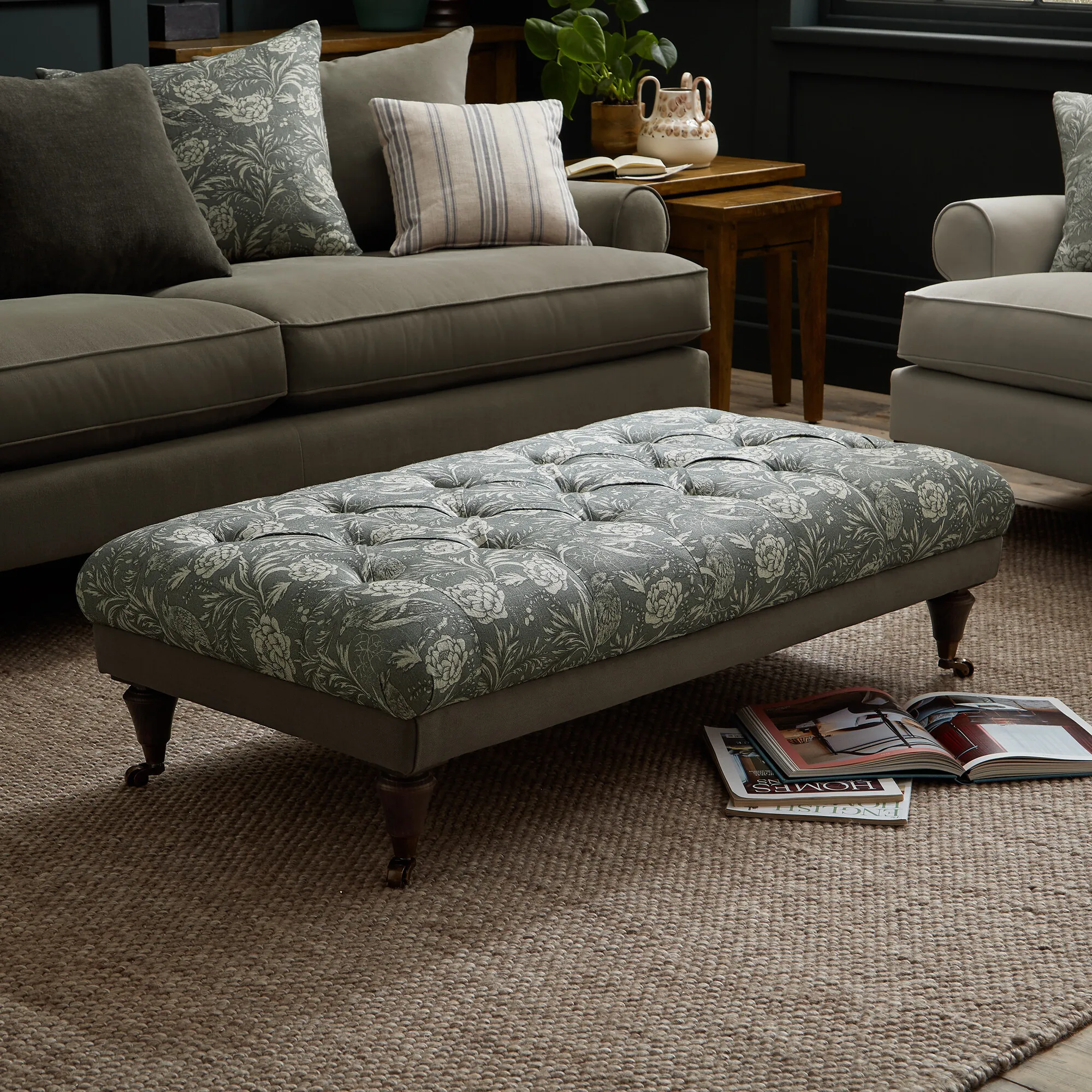 English Heritage Finch Footstool - Fabric