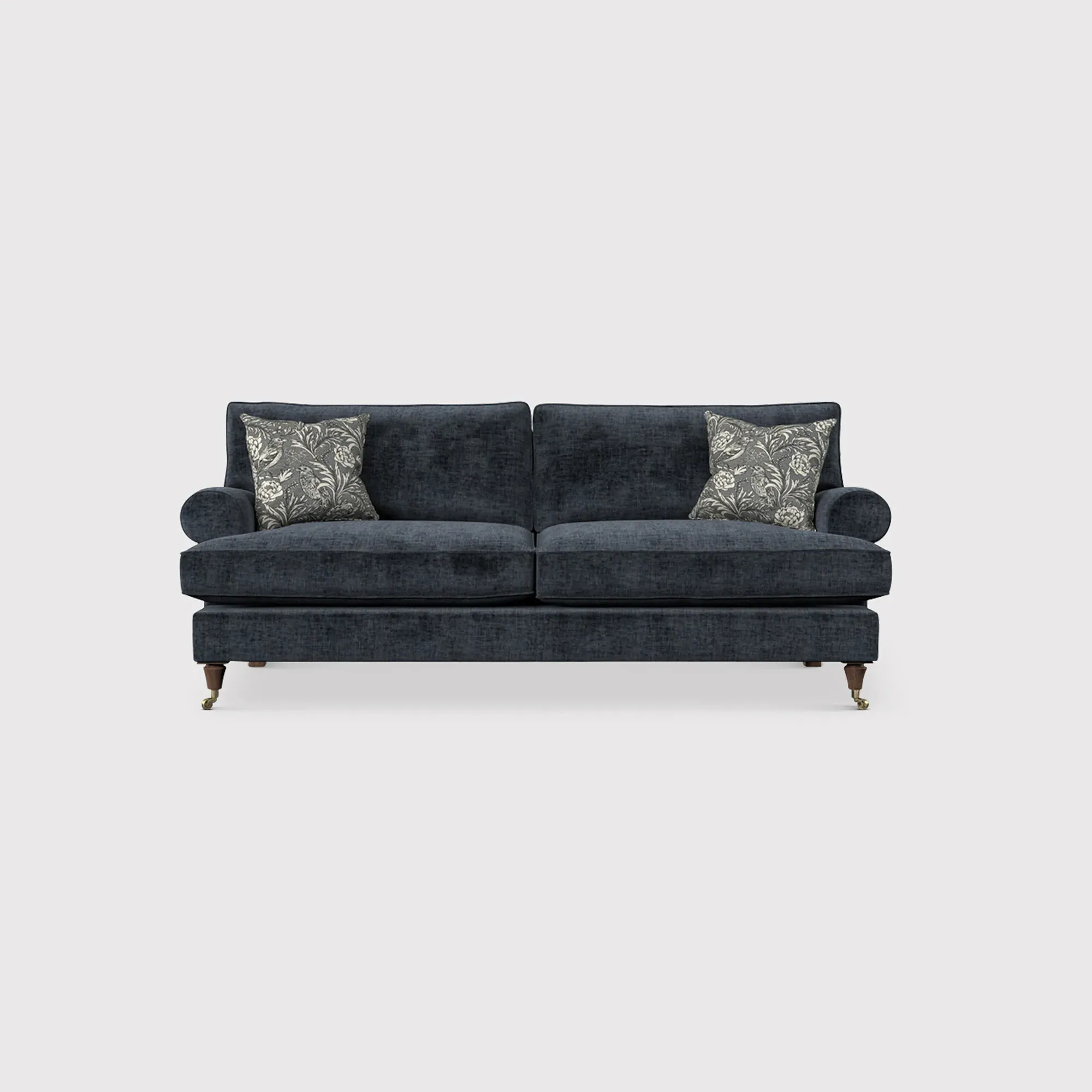 English Heritage Finch Medium Sofa Standard Back - Blue