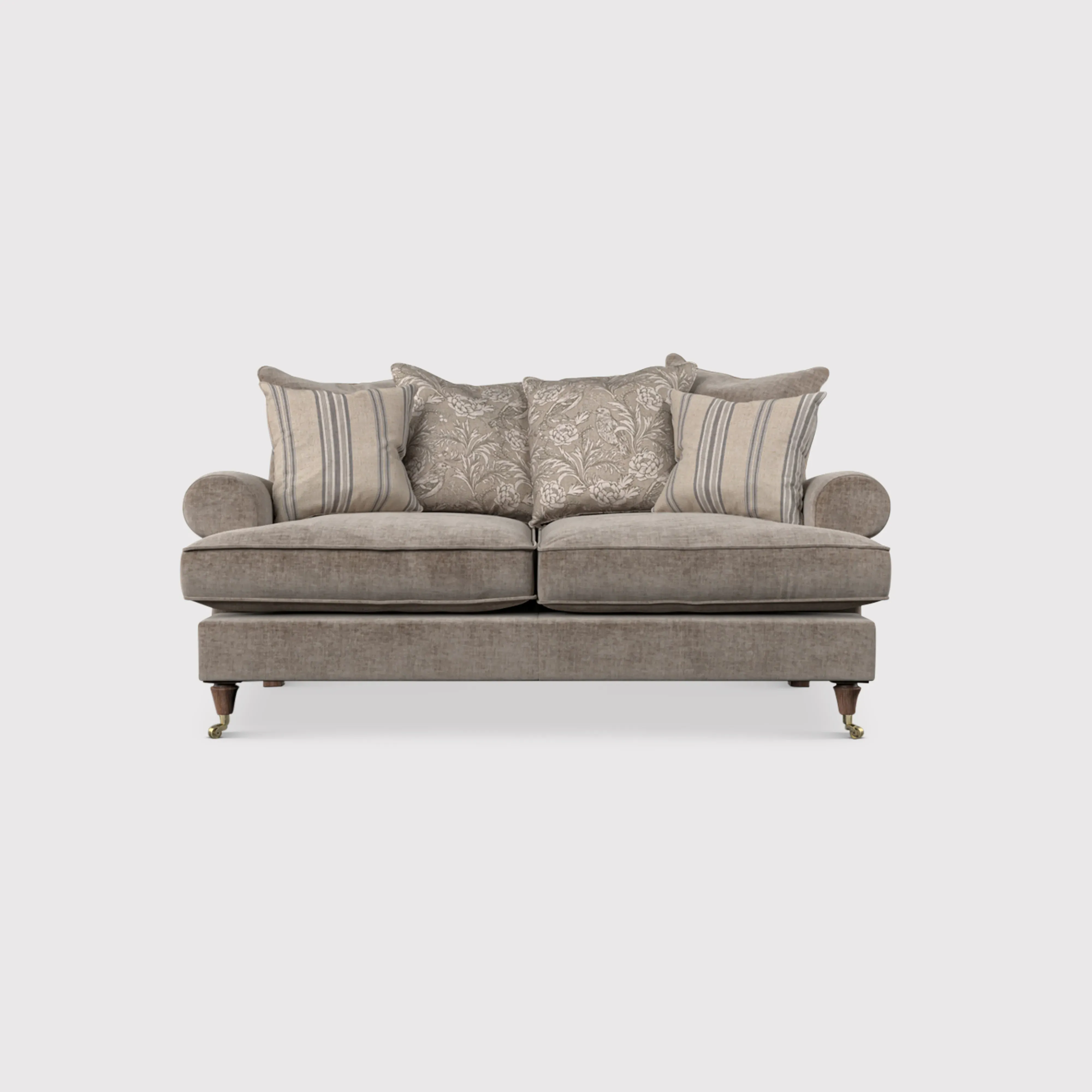 English Heritage Finch Small Sofa with Pillow Back - Brown