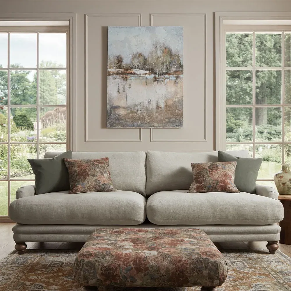 English Heritage Rosa Extra Large Sofa - Brown, Fabric