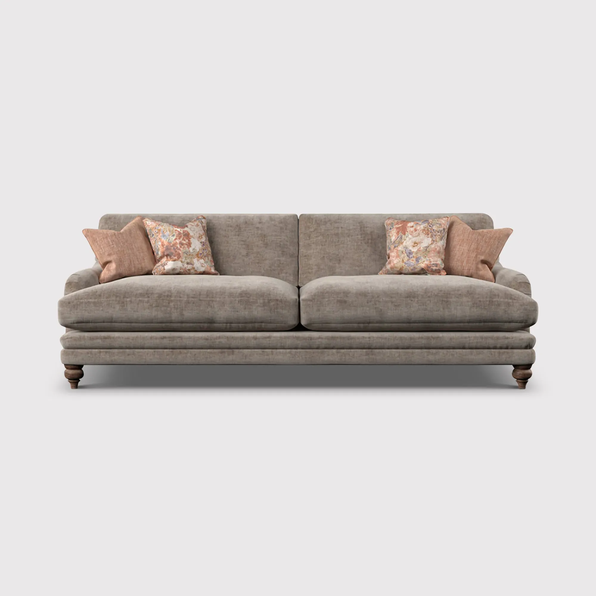 English Heritage Rosa Extra Large Sofa - Brown, Fabric