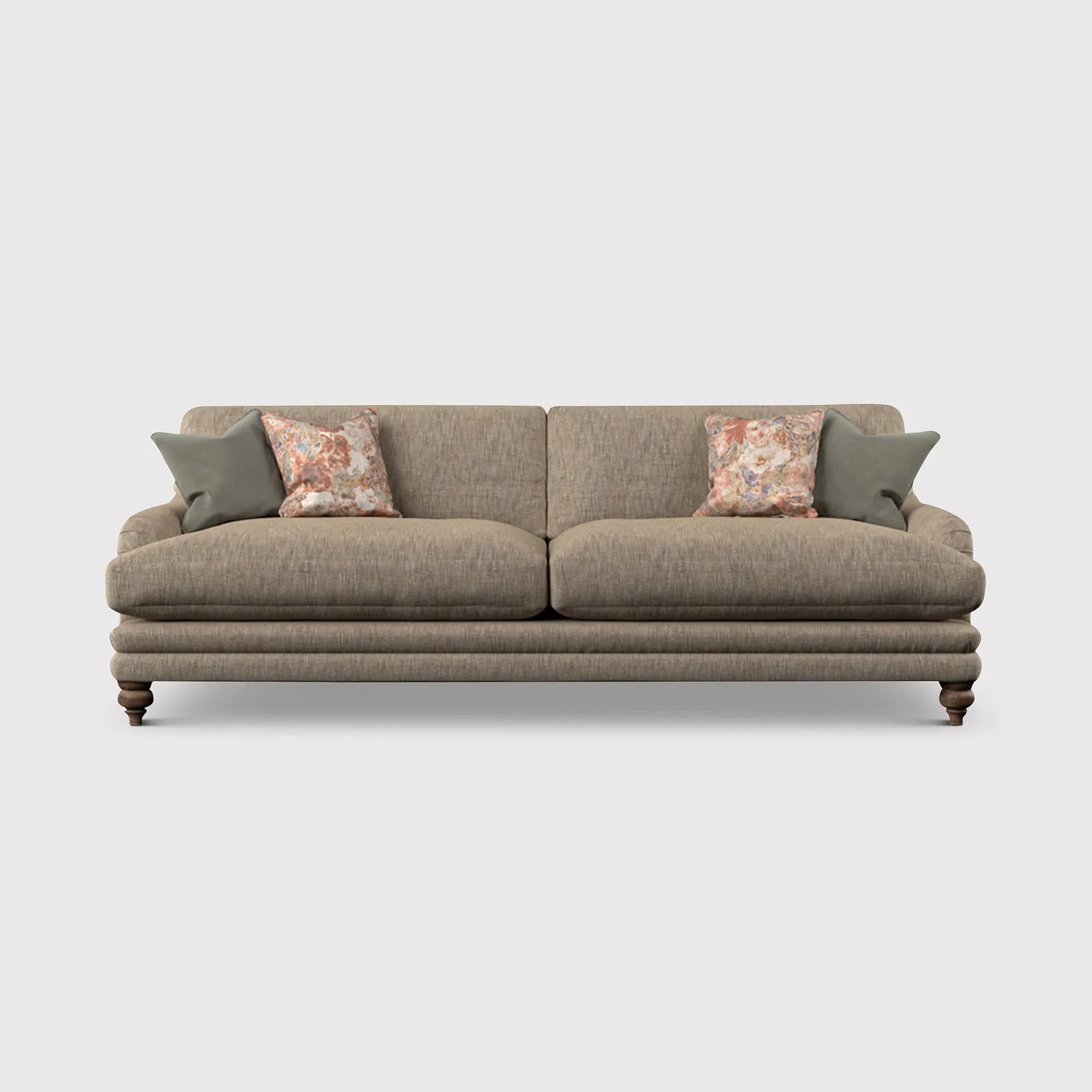 English Heritage Rosa Extra Large Sofa - Brown, Fabric