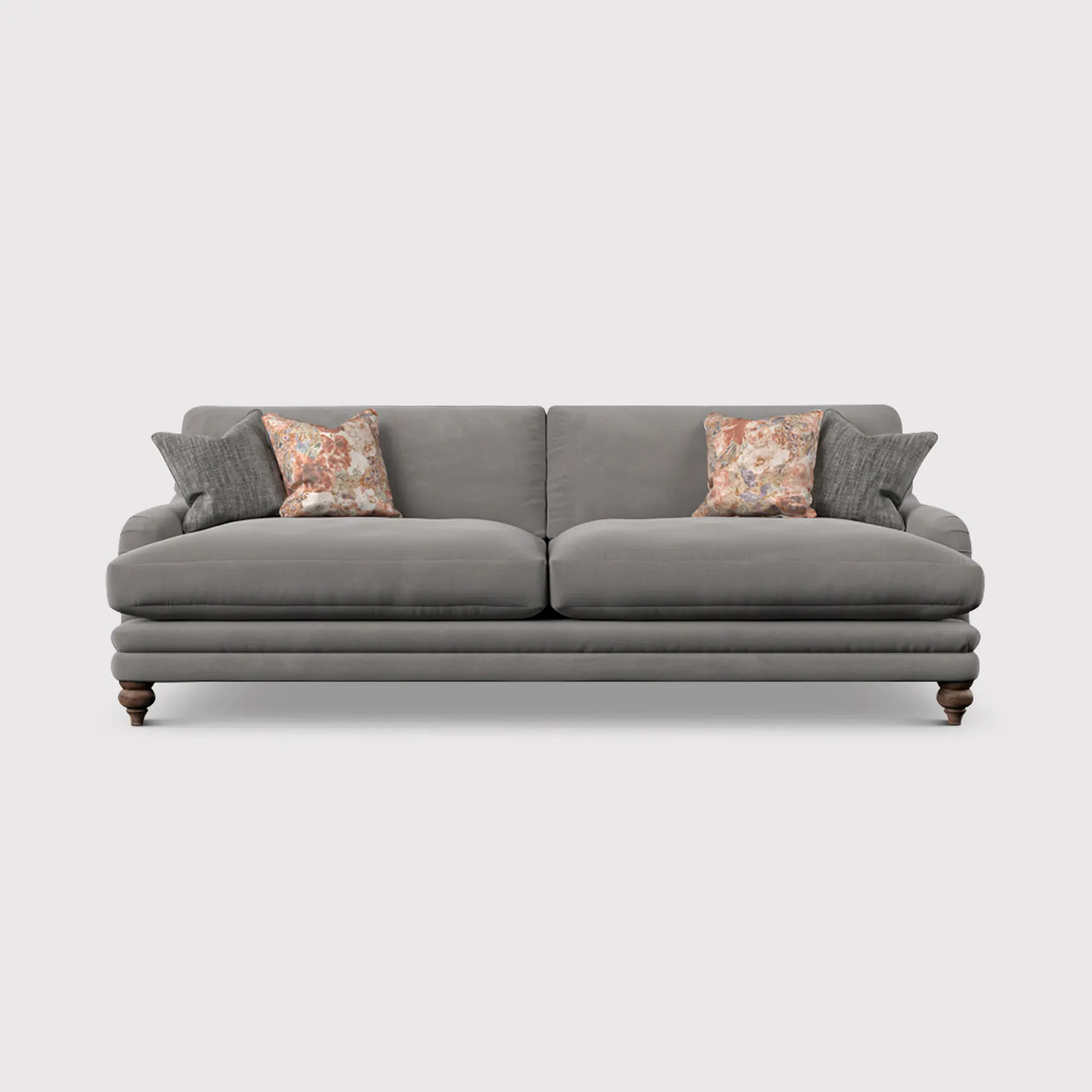 English Heritage Rosa Extra Large Sofa - Grey, Fabric