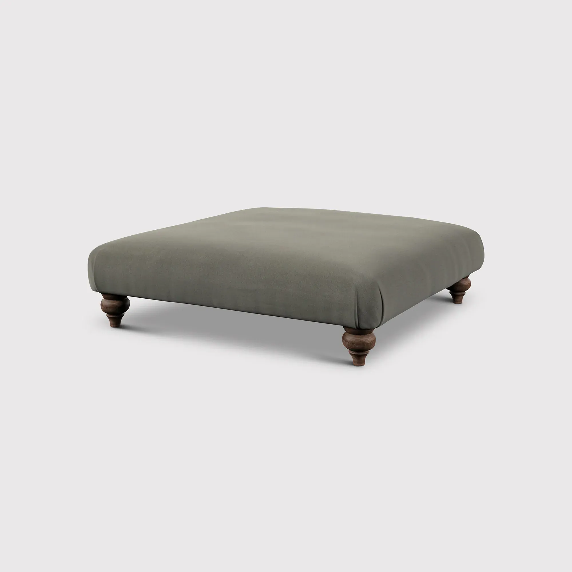 English Heritage Rosa Footstool - Grey, Fabric
