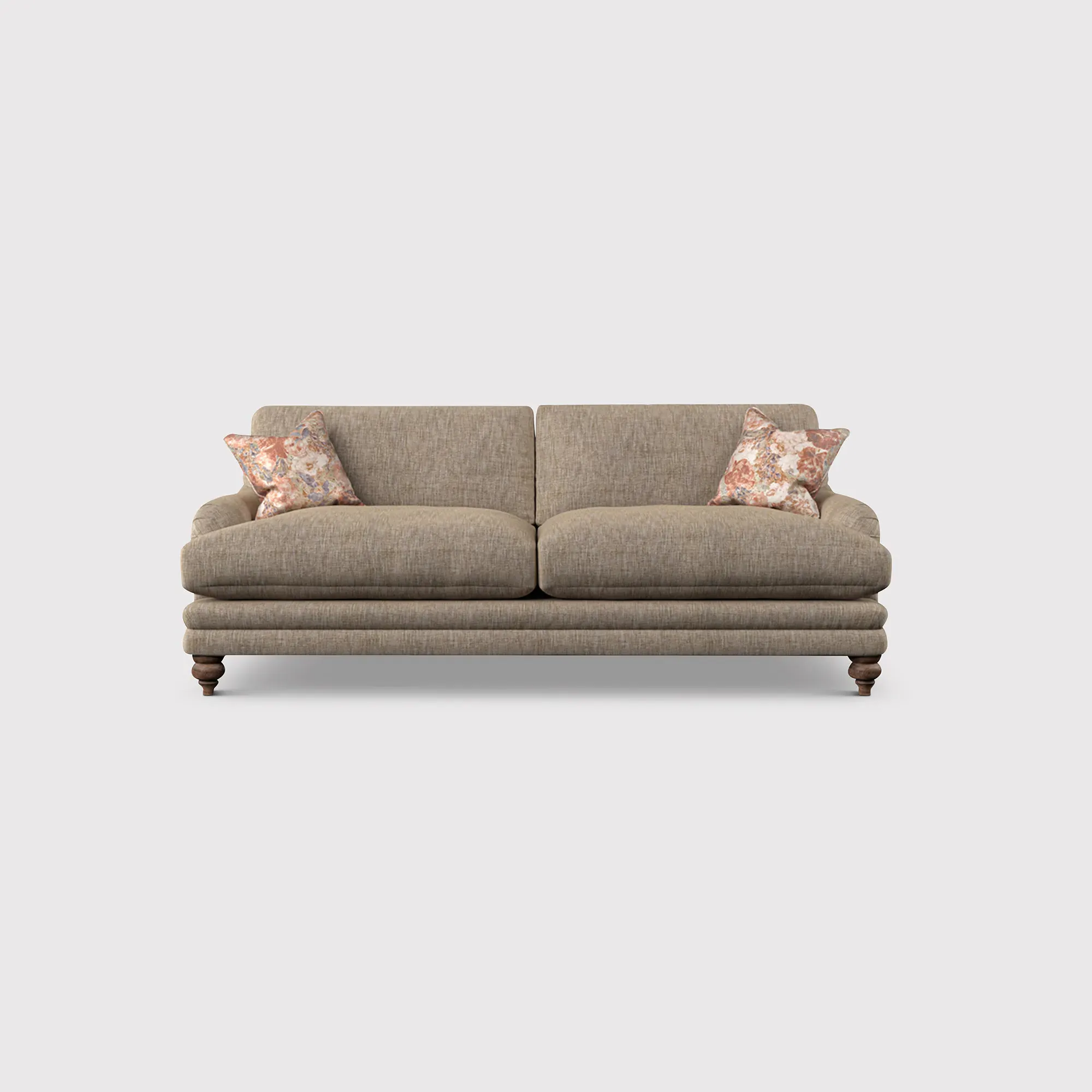 English Heritage Rosa Large Sofa - Brown, Fabric