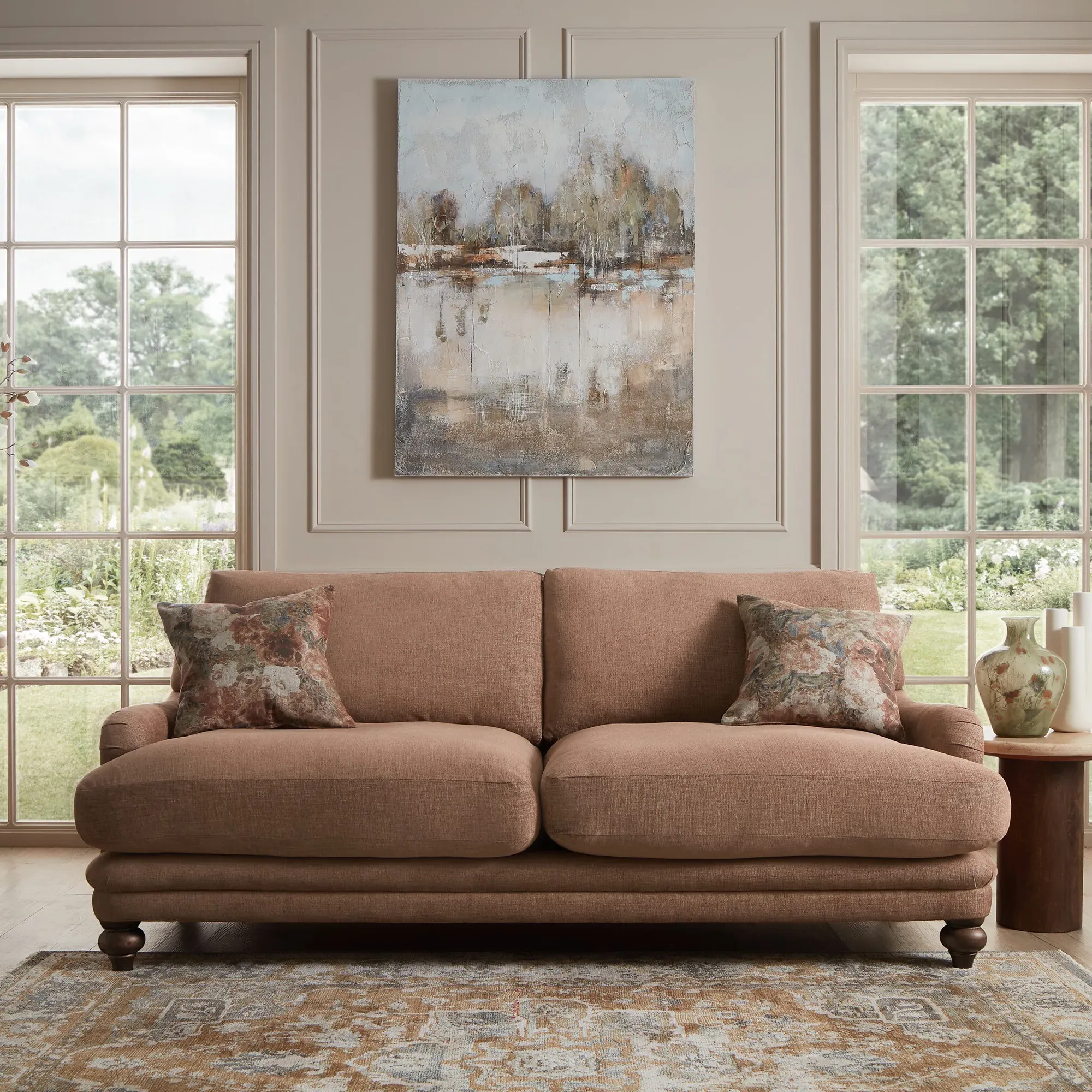 English Heritage Rosa Medium Sofa - Pink, Fabric